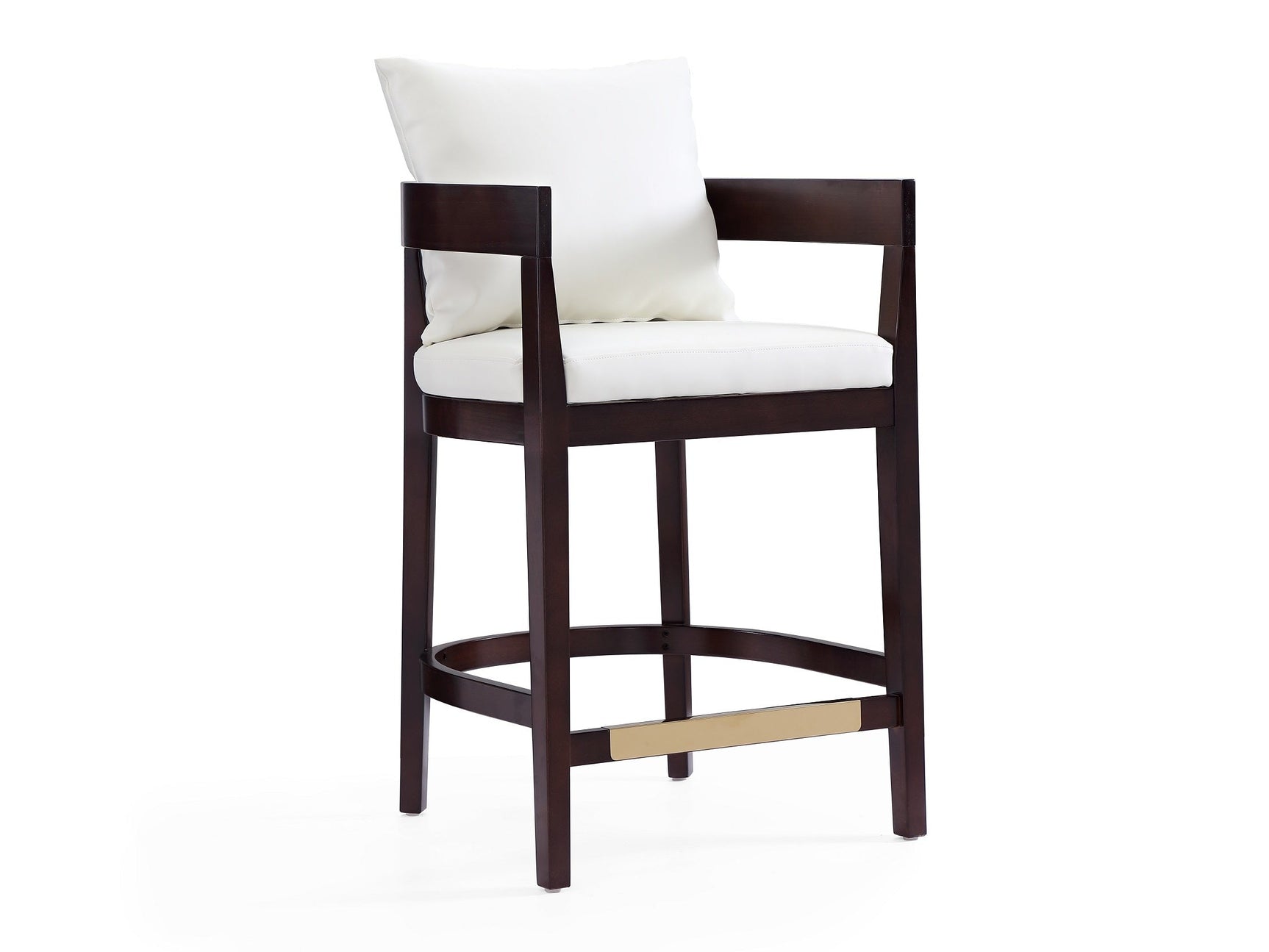 Ritz Counter Stool in Ivory and Dark Walnut - Ornate Home