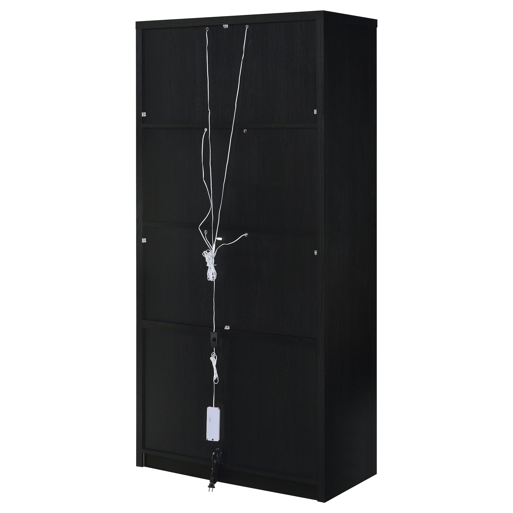Riva Black 4-door Tall Accent Display Cabinet LED Lighting - Ornate Home