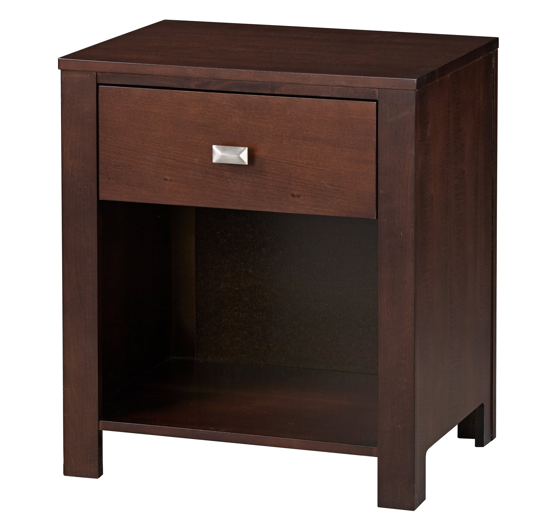 Riva One Drawer Nightstand in Chocolate Brown - Ornate Home