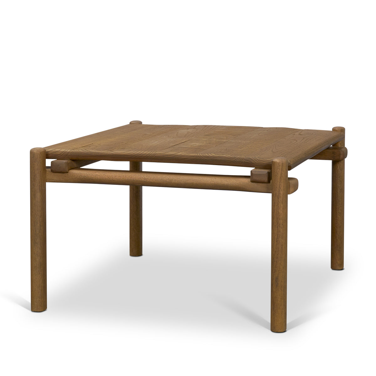Riven Brown Oak Wood Square Side Table - Ornate Home