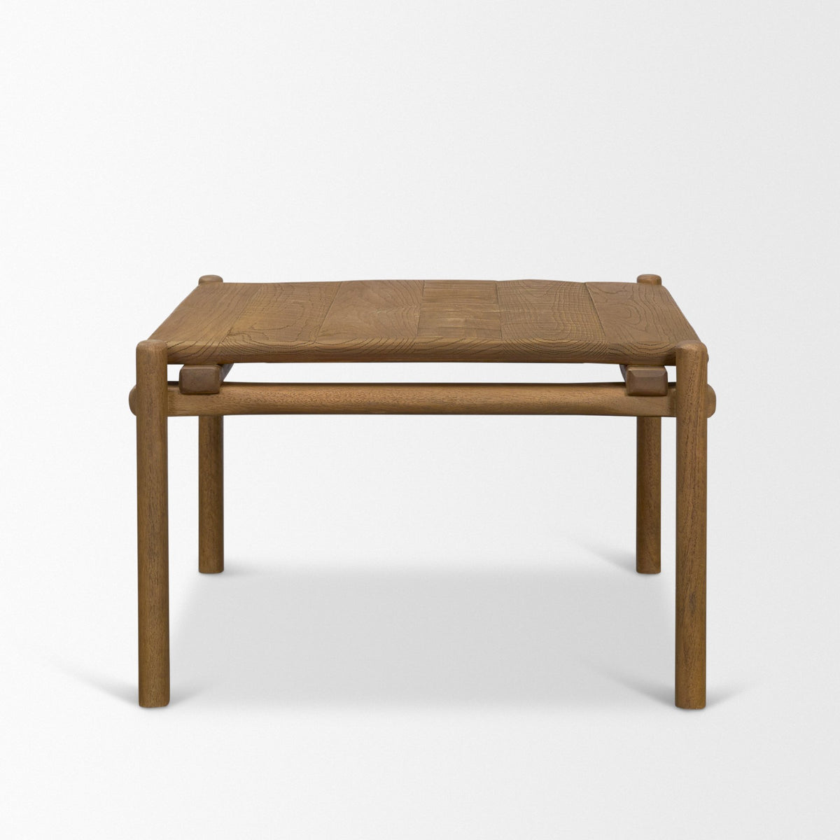 Riven Brown Oak Wood Square Side Table - Ornate Home