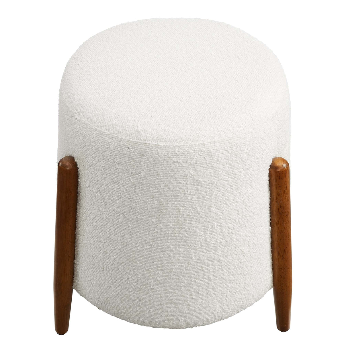 Riven Cloud Upholstered Boucle Fabric Ottoman - Ornate Home
