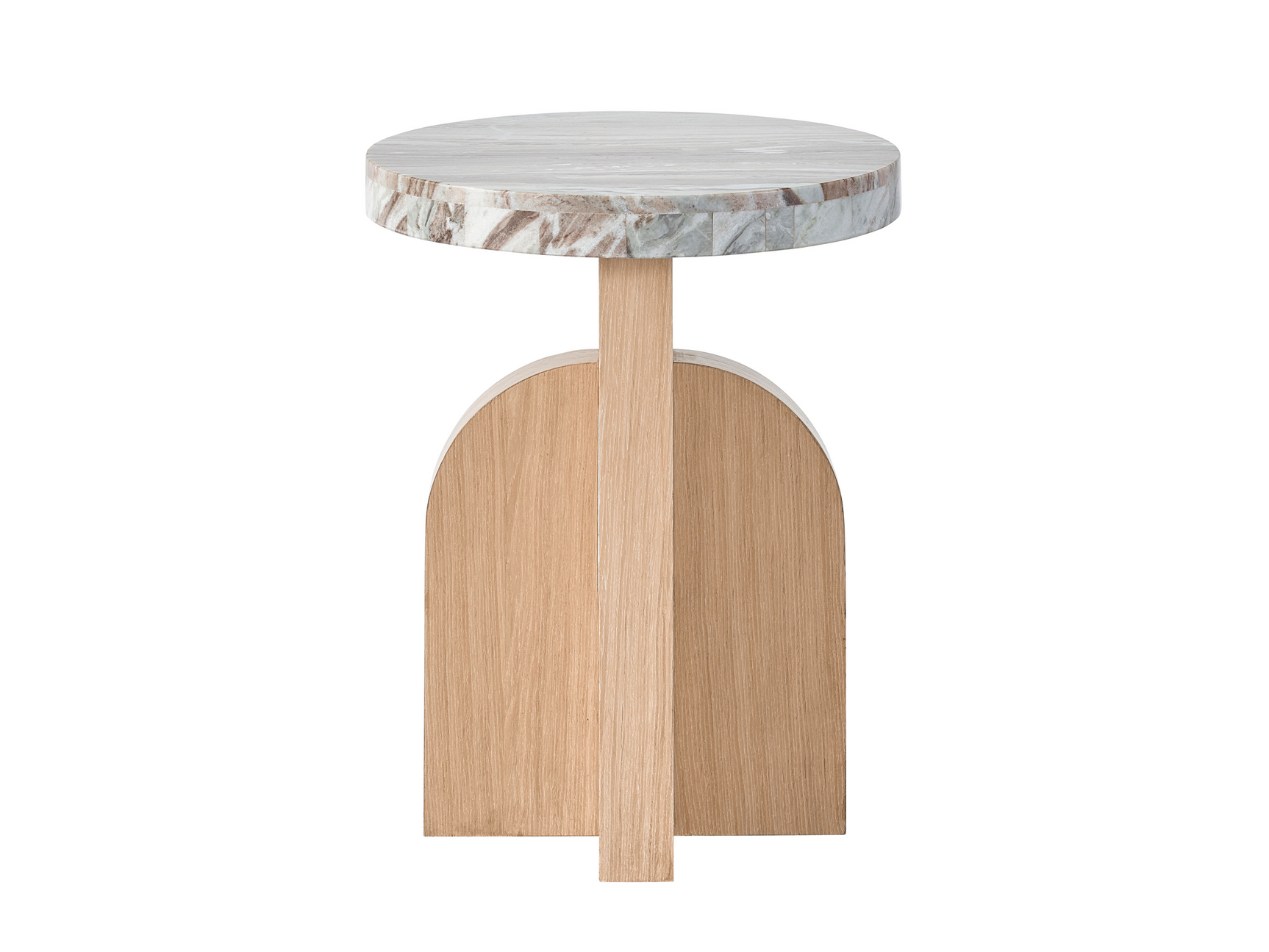 Riverine White Oak/Marble Accent Table - Ornate Home