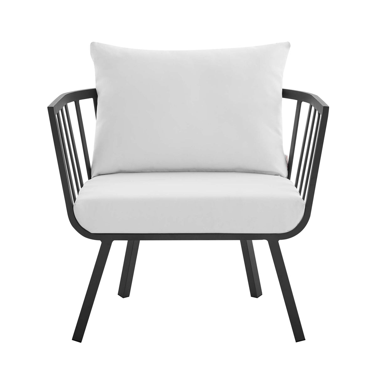 Riverside Gray/White Outdoor Patio Aluminum Armchair - Ornate Home