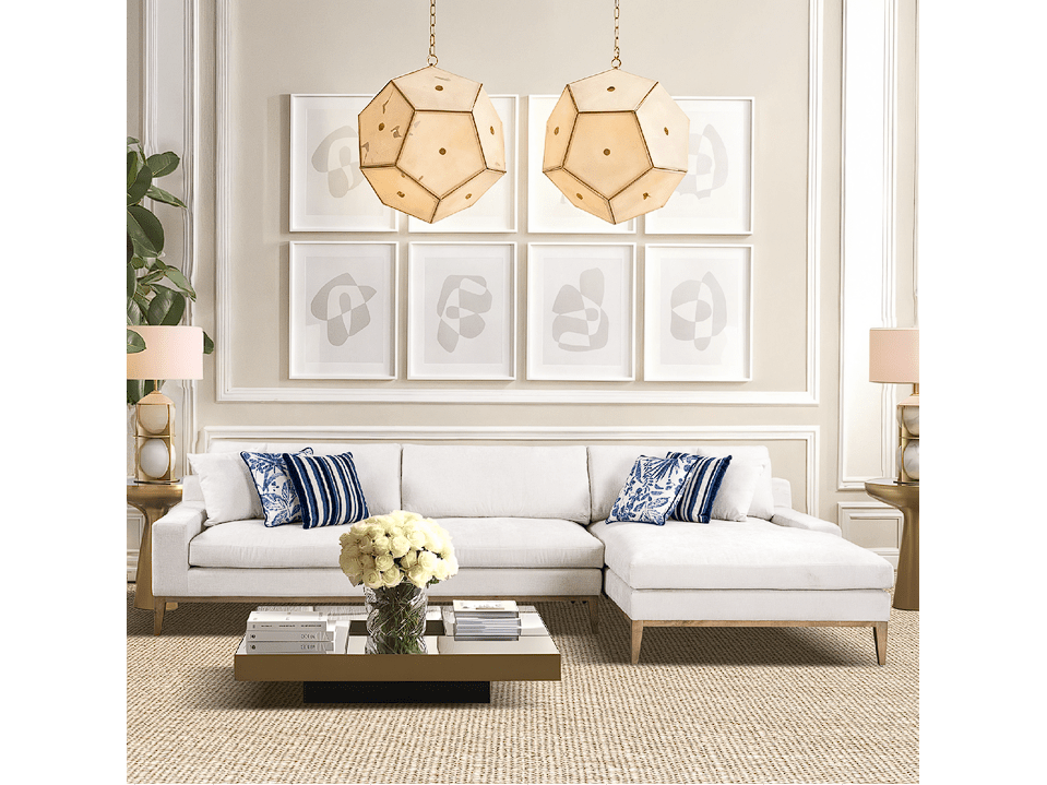 Riverside Ivory 2-piece RAF Chaise Sectional - Ornate Home