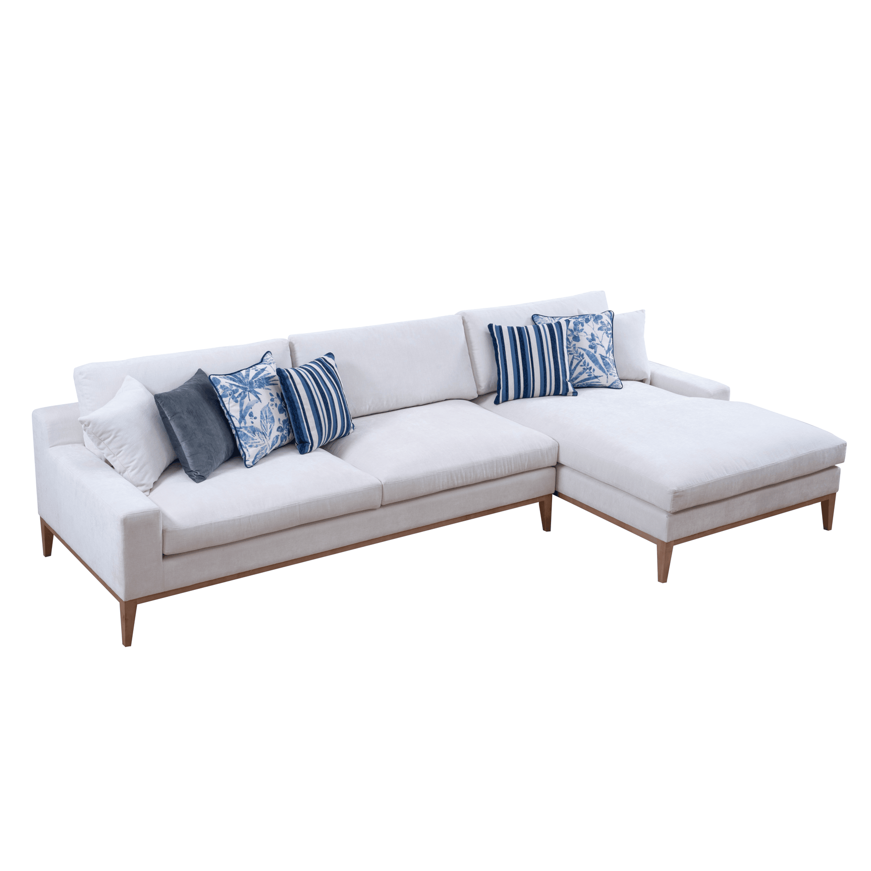 Riverside Ivory 2-piece RAF Chaise Sectional - Ornate Home