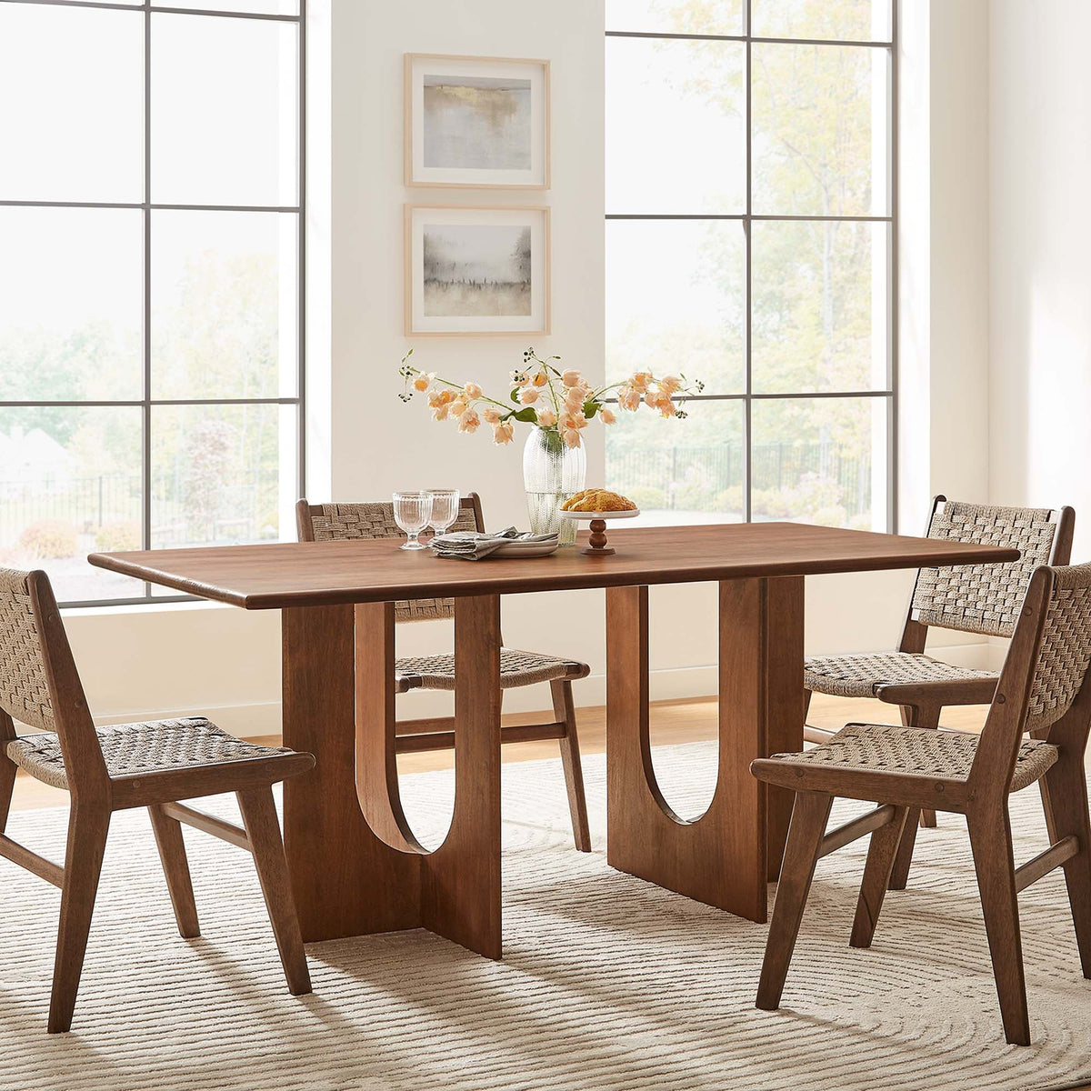 Rivian Walnut Rectangular 70" Wood Dining Table - Ornate Home