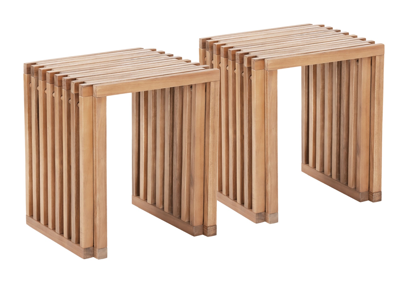 Riviera Natural Extendable Stool (Set of 2) - Ornate Home