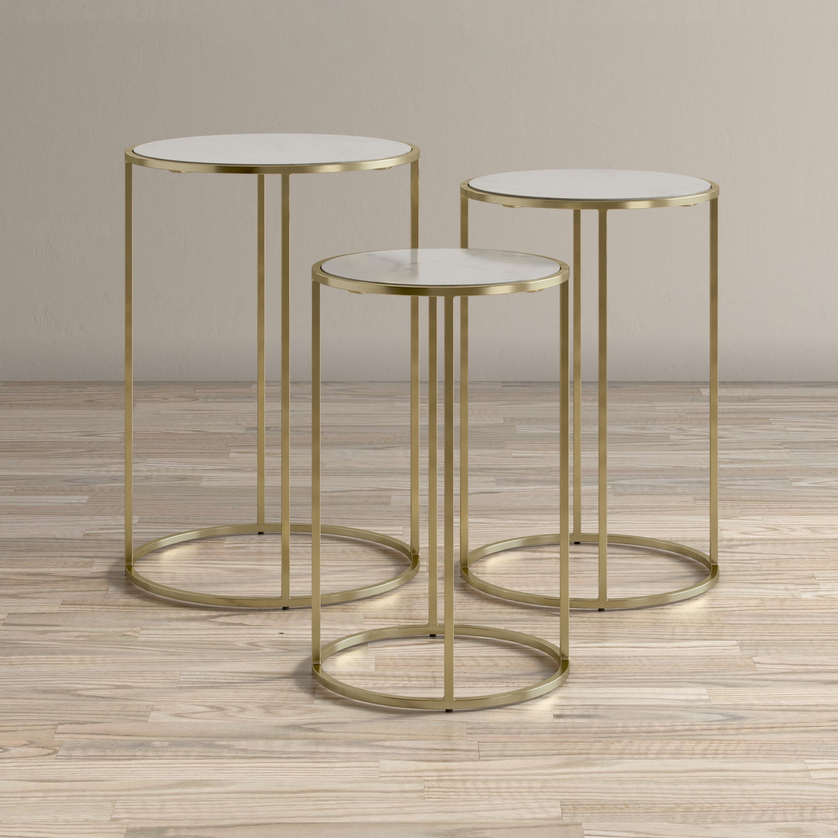 Riviera White Nesting Table (Set of 3) - Ornate Home