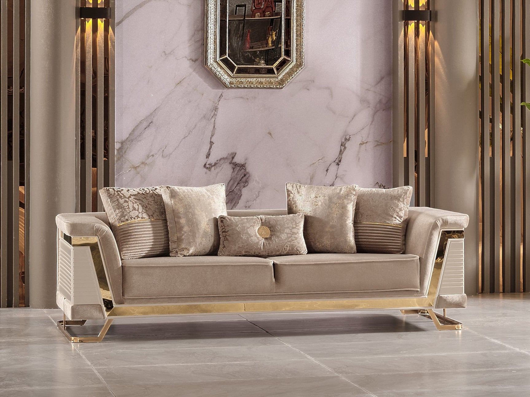 Rixos Beige Living Room Set - Ornate Home