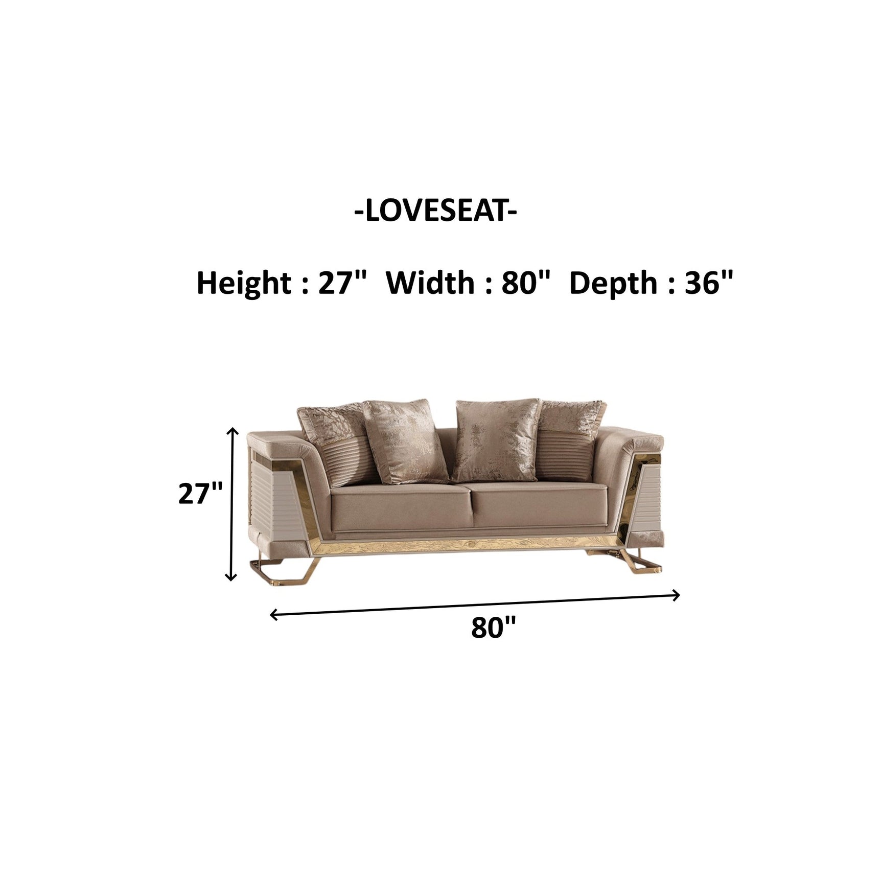Rixos Beige Stationary Loveseat - Ornate Home