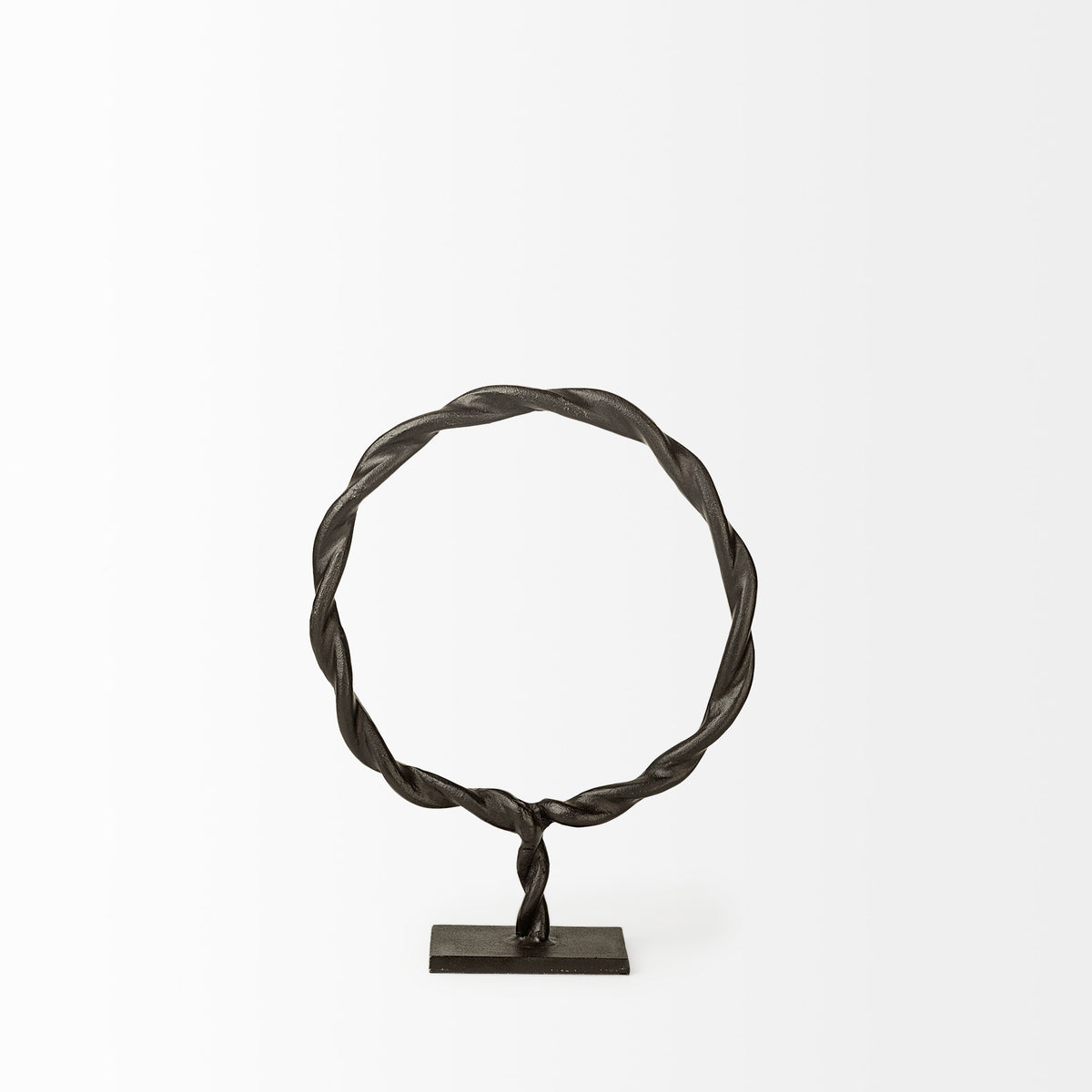 Rizwan Black Small Aluminum Braided Circular Object - Ornate Home