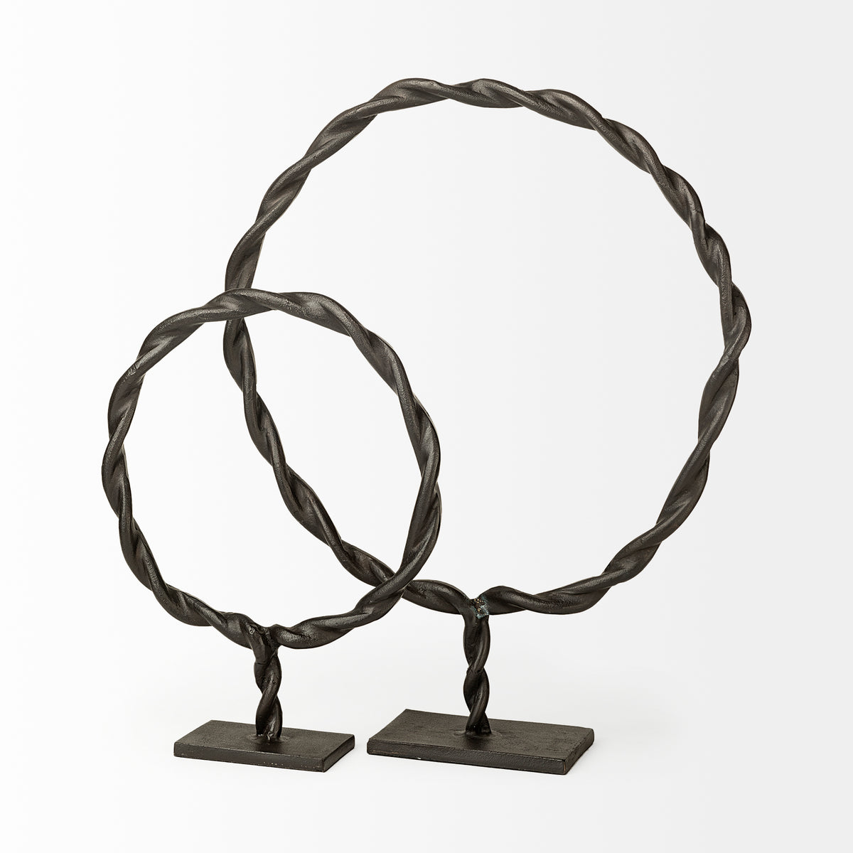 Rizwan Black Small Aluminum Braided Circular Object - Ornate Home