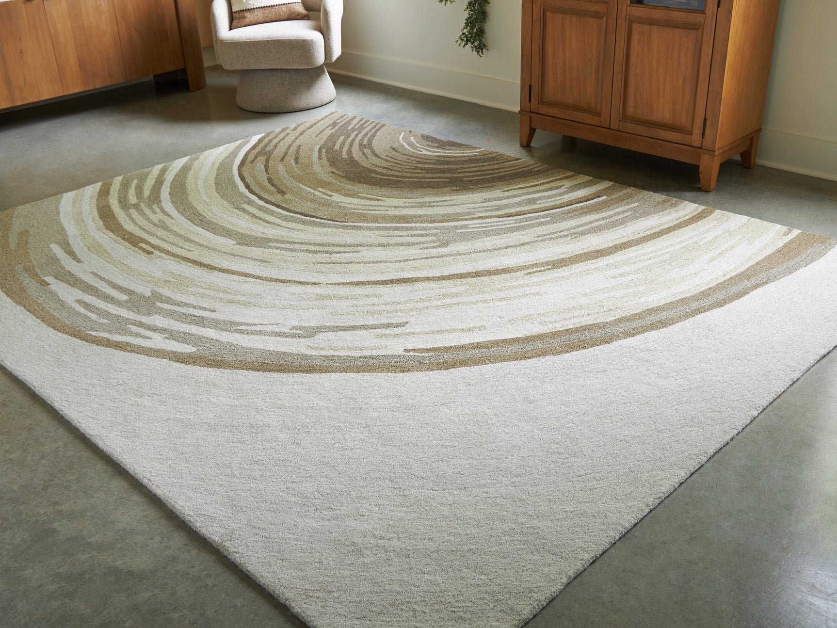 Rizwana Ivory/Brown/Gray Large Rug - Ornate Home