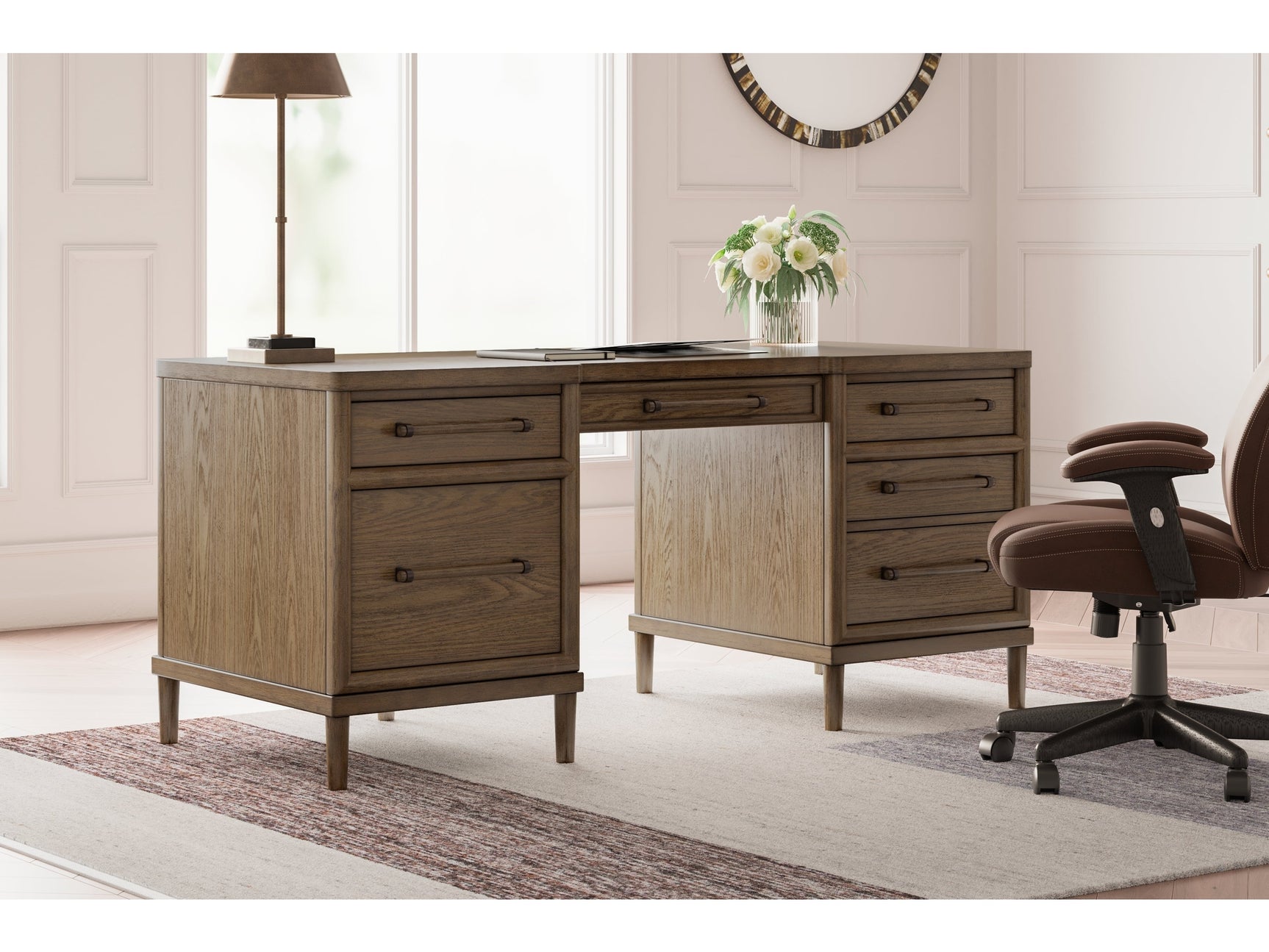 Roanhowe Brown 68" Home Office Desk (Online Special Price) - Ornate Home