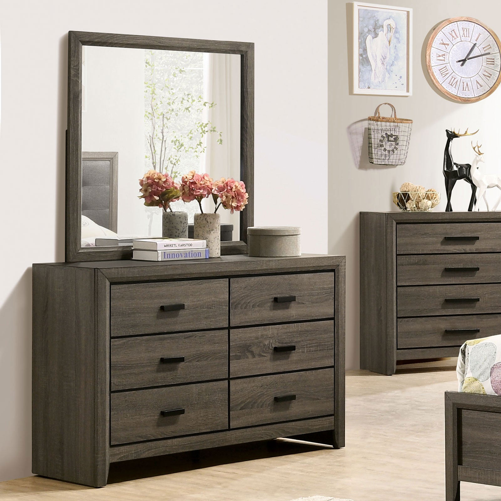 Roanne Gray/Charcoal 4 Pc. Full Bedroom Set - Ornate Home