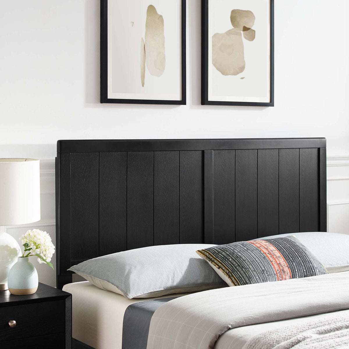 Robbie Black Wood Twin Headboard - Ornate Home