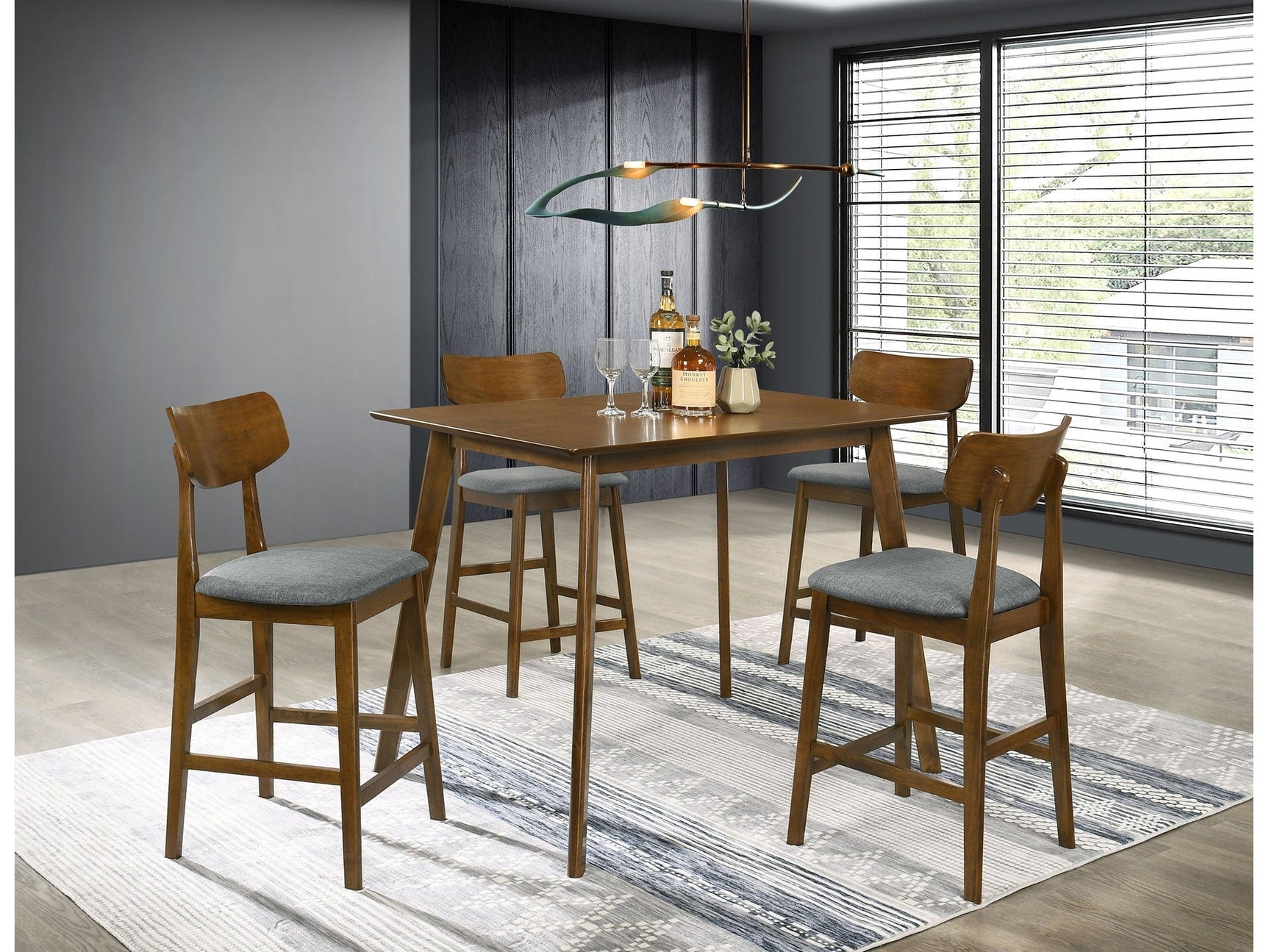 Robbie Walnut Counter Height Dining Room Set - Ornate Home