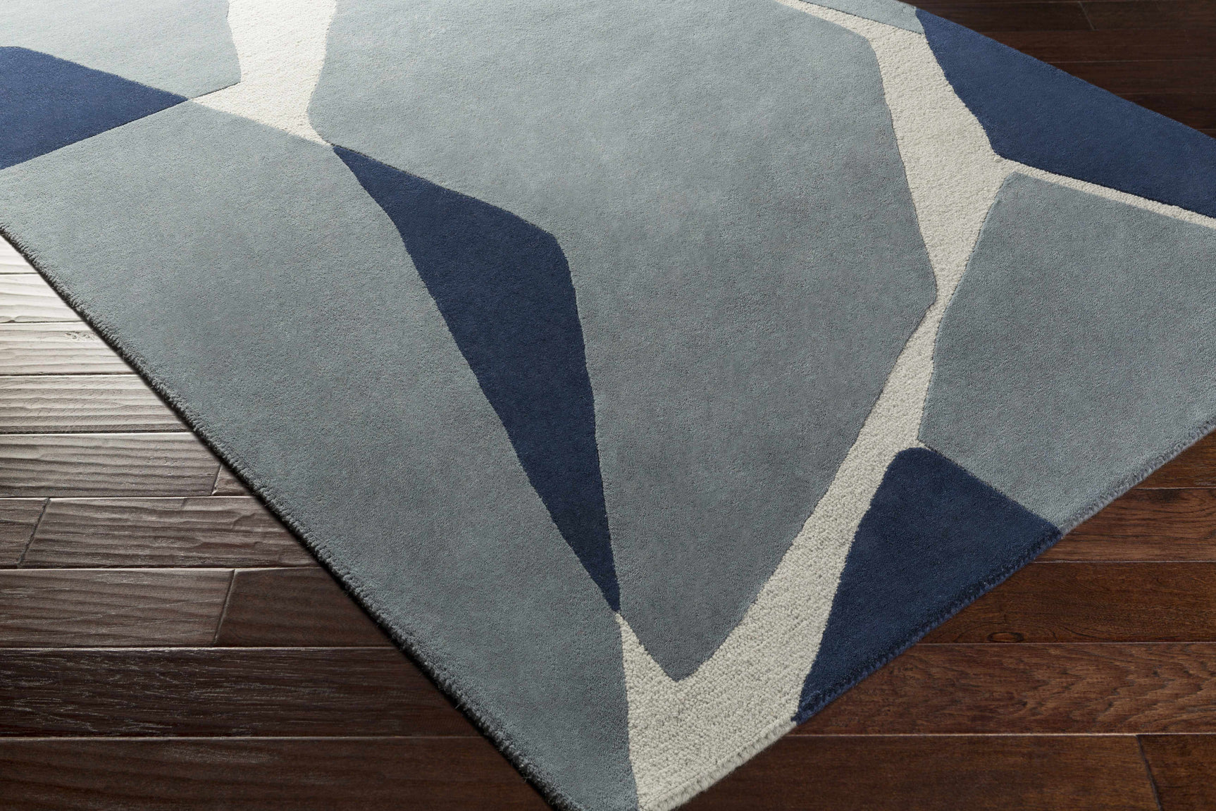 Robbins Modern Blue Wool Rug - Ornate Home