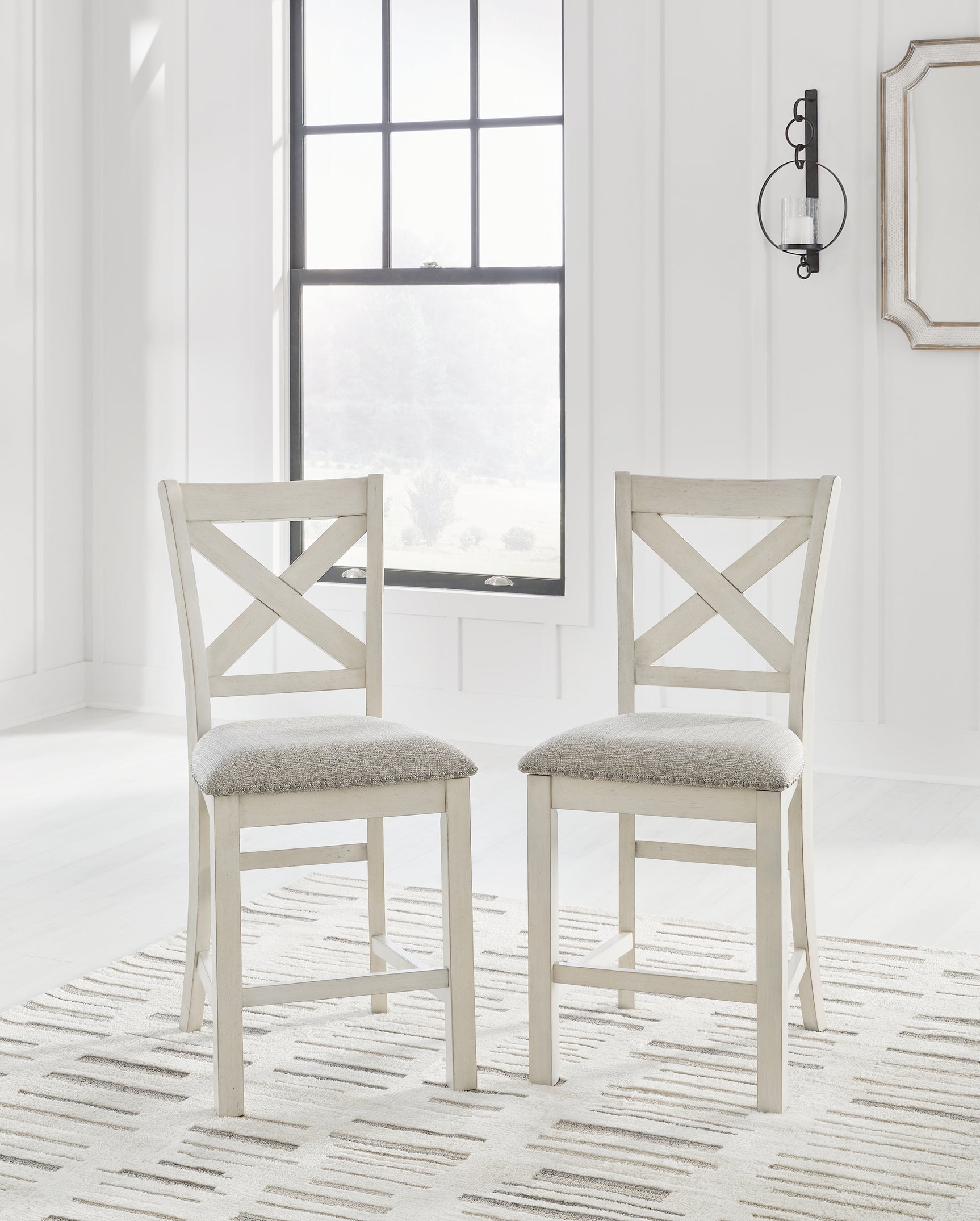 Robbinsdale Antique White Counter Height Dining Table and 4 Barstools (Online Special Price) - Ornate Home