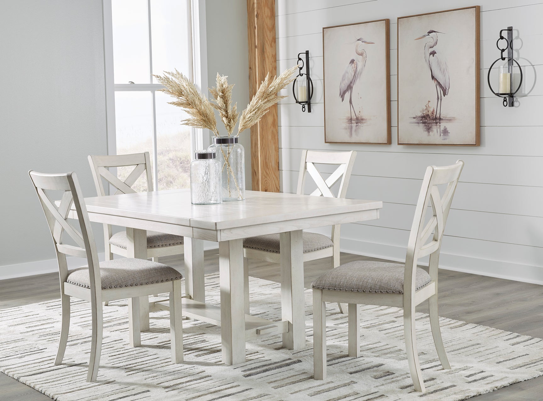 Robbinsdale Antique White Dining Table w/4 Chairs and Server (Online Special Price) - Ornate Home