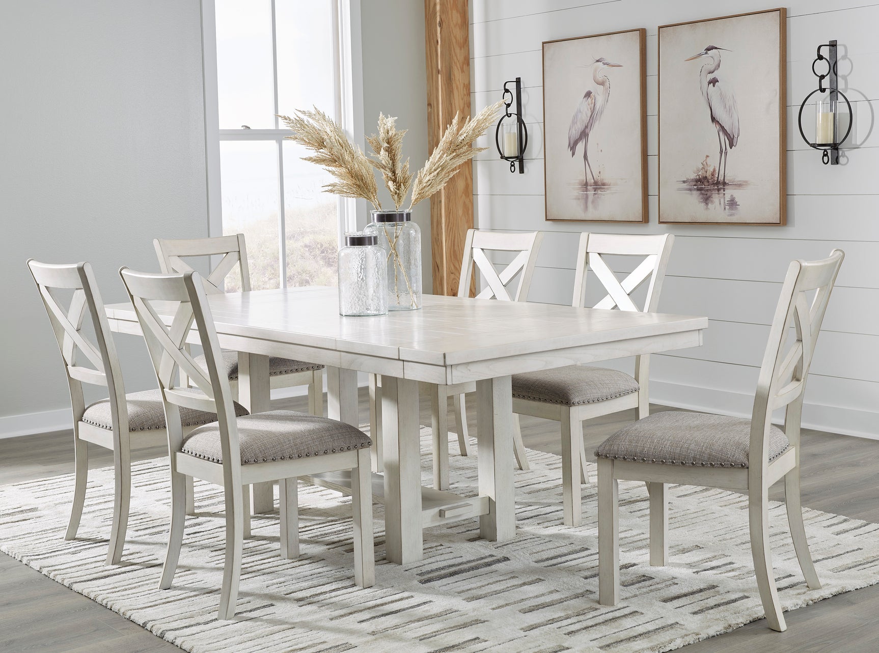 Robbinsdale Antique White Dining Table w/6 Chairs - Ornate Home