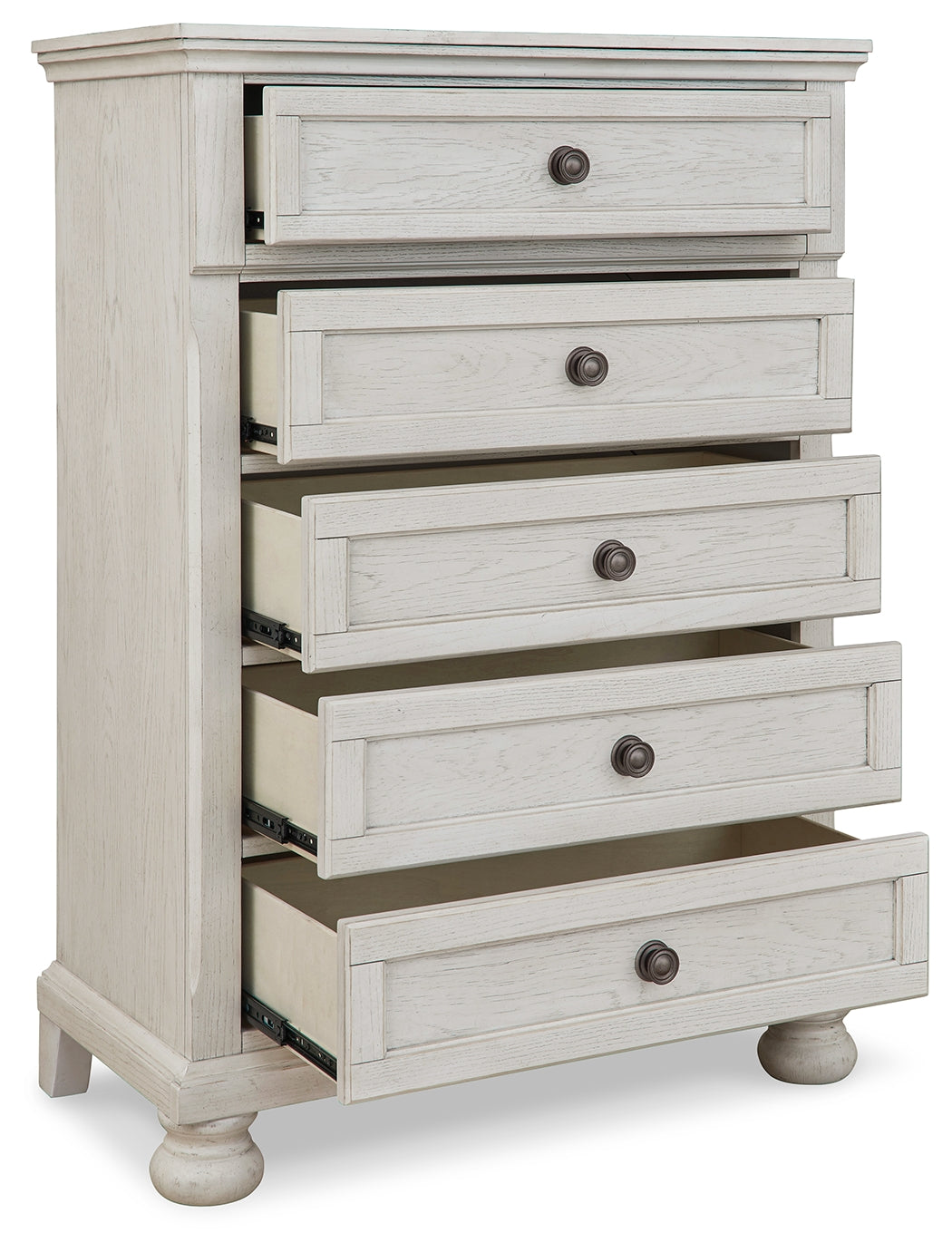 Robbinsdale Antique White Full Sleigh Storage Bed, Chest and Nightstand (Online Special Price) - Ornate Home
