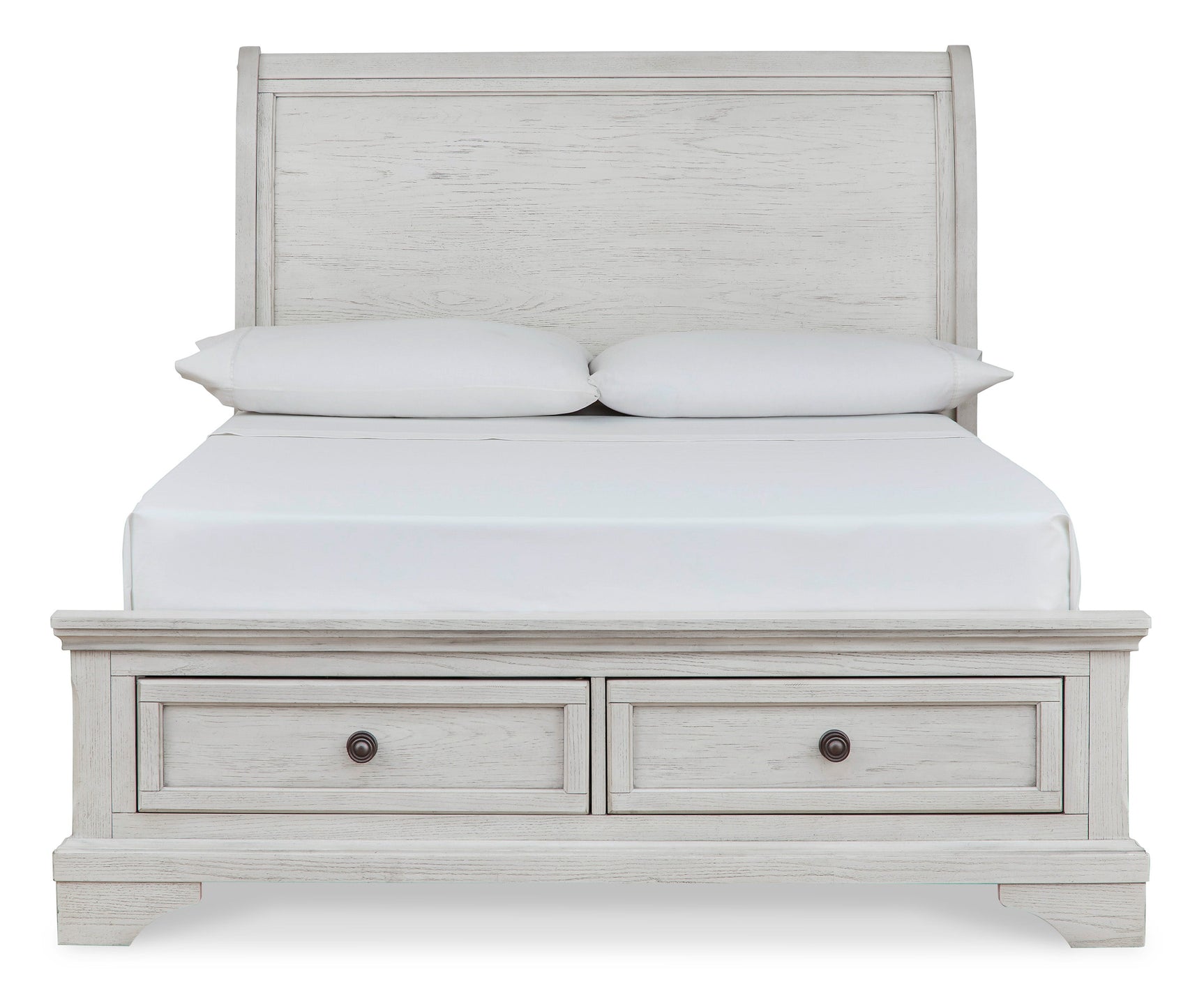 Robbinsdale Antique White Full Sleigh Storage Bed (Online Special Price) - Ornate Home
