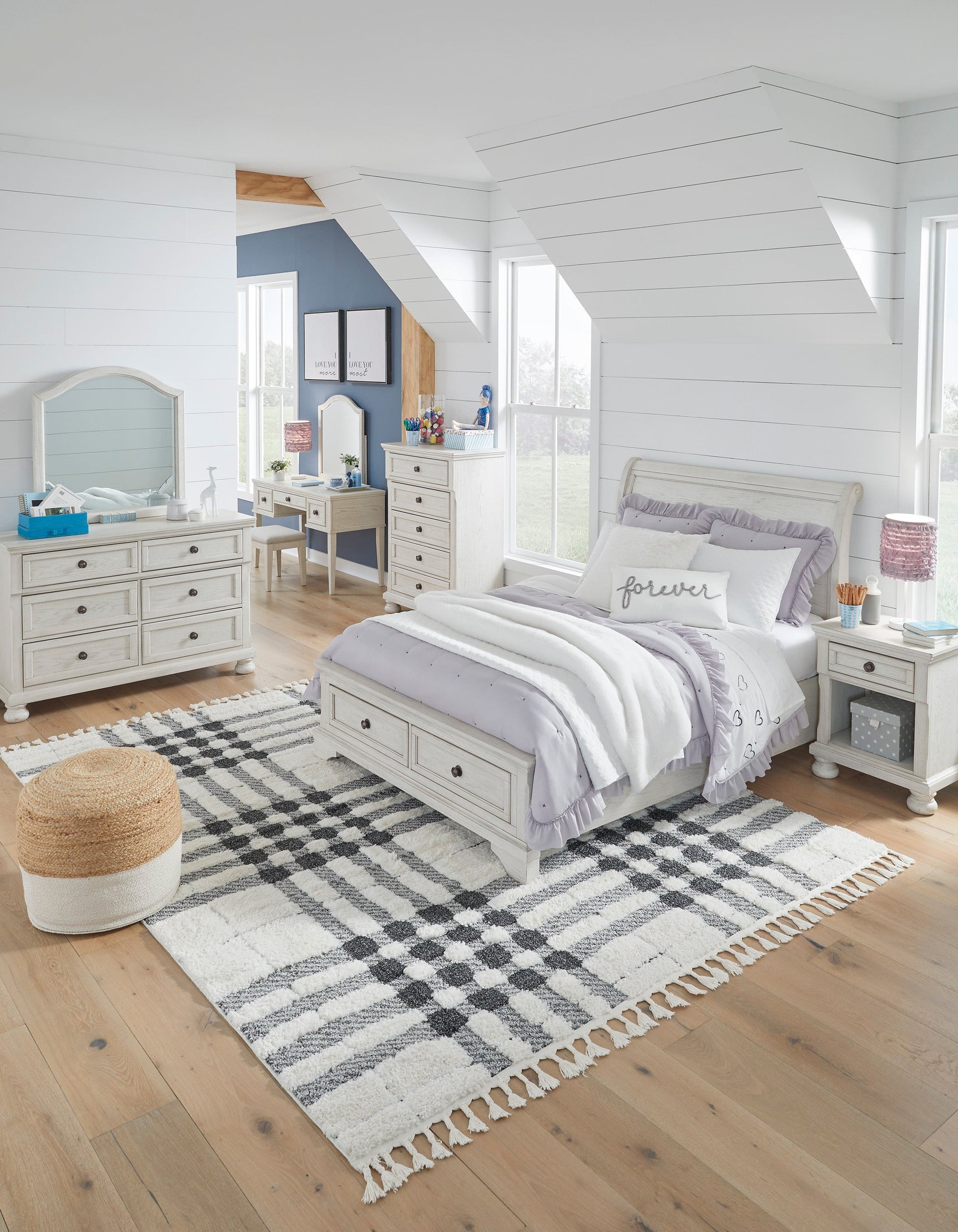 Robbinsdale Antique White Full Sleigh Storage Youth Bed (Online Special Price) - Ornate Home