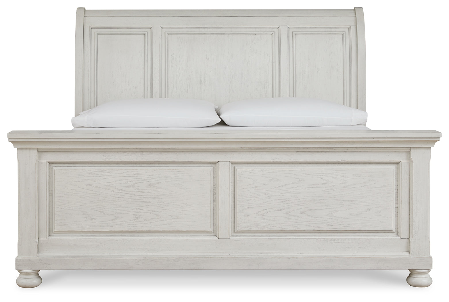 Robbinsdale Antique White King Sleigh Bedroom Set with Dresser and Mirror (Online Special Price) - Ornate Home