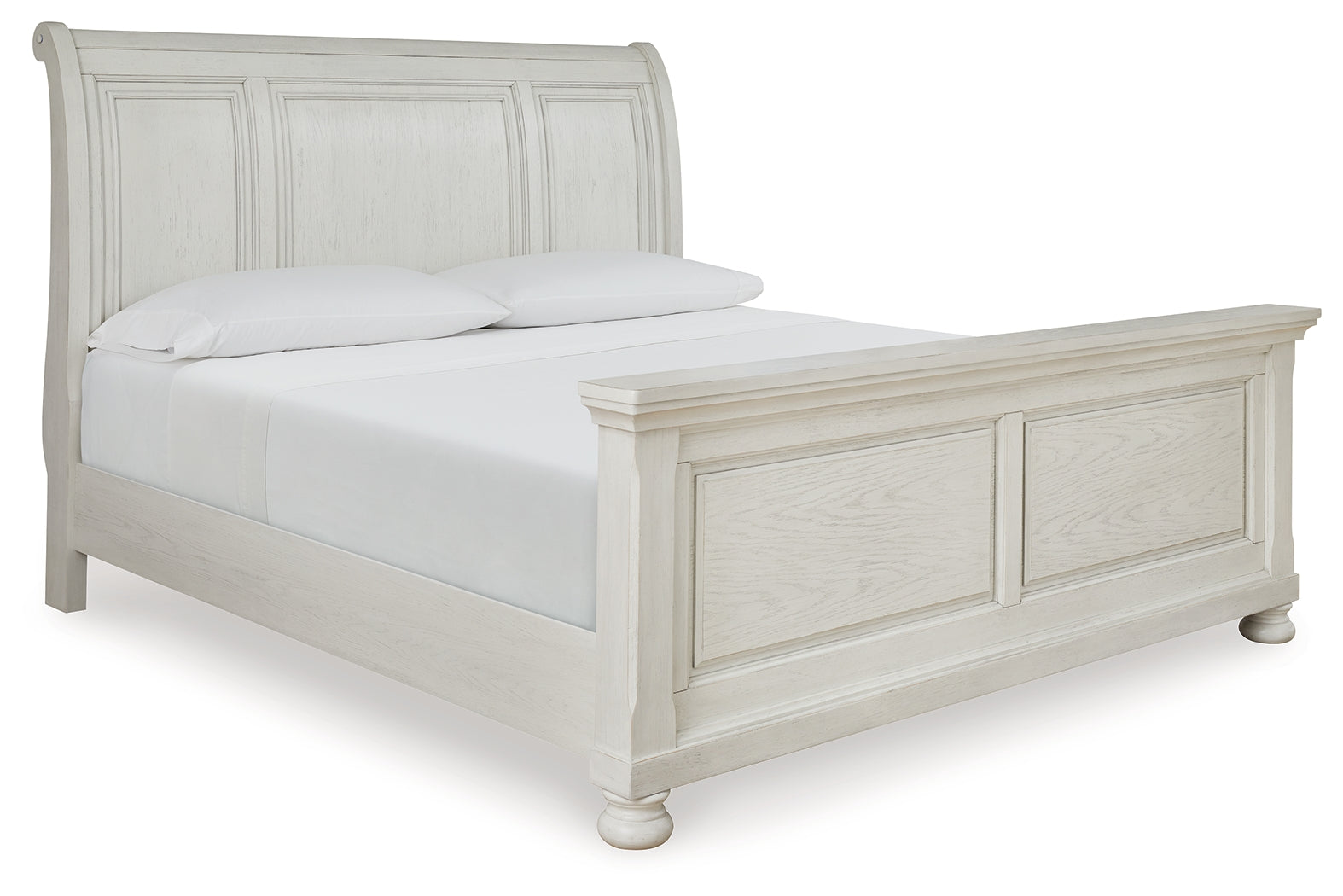Robbinsdale Antique White King Sleigh Bedroom Set with Dresser and Mirror (Online Special Price) - Ornate Home