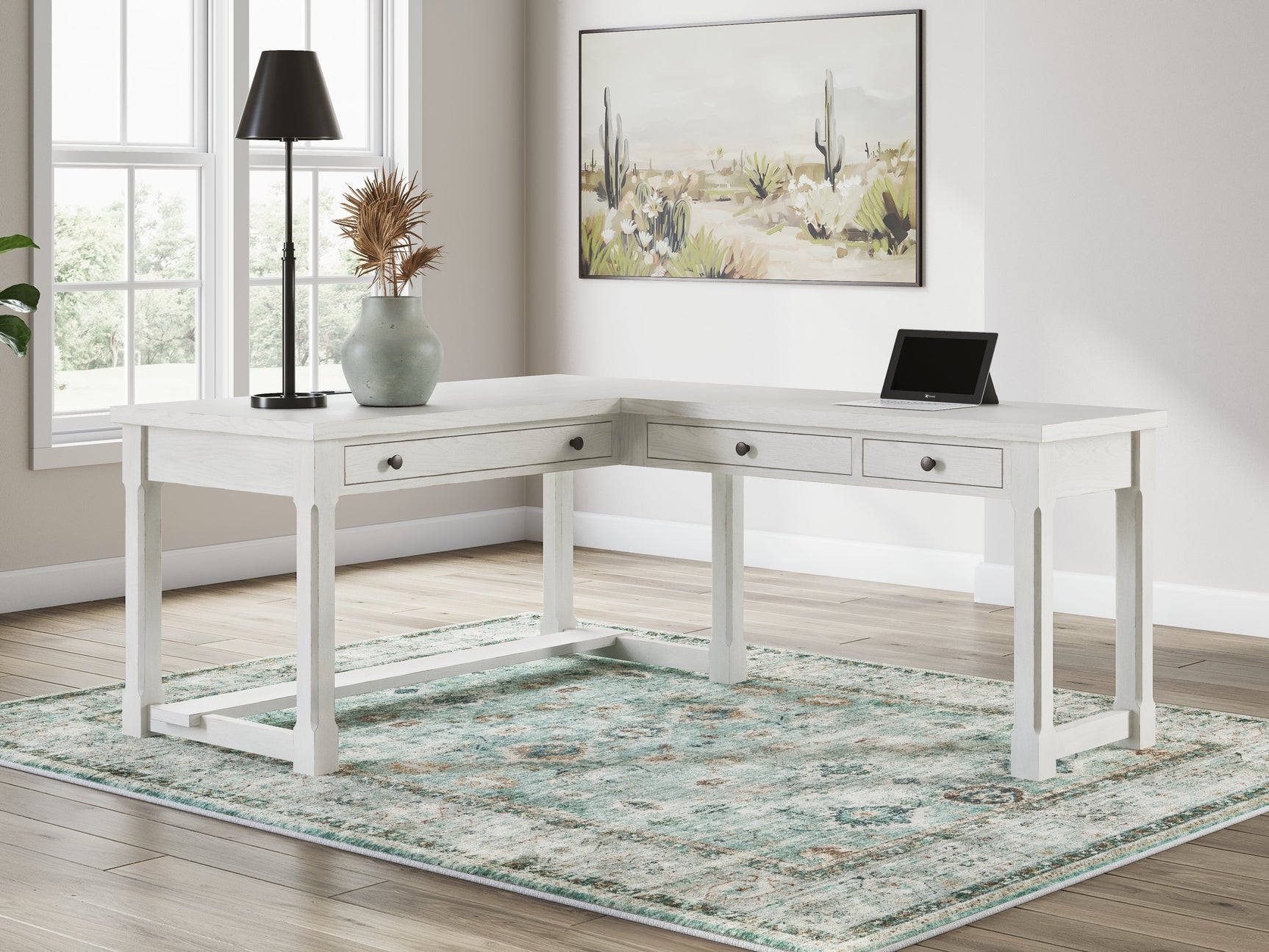 Robbinsdale Antique White L-Shaped Home Office Desk (Online Special Price) - Ornate Home