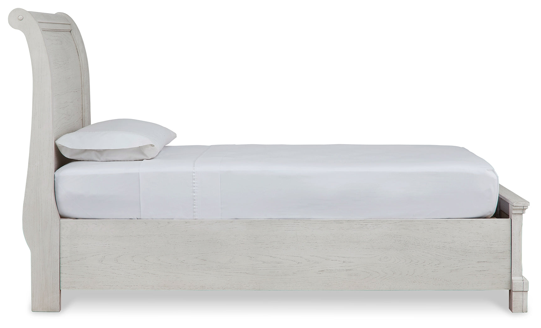 Robbinsdale Antique White Twin Storage Bedroom Set with Dresser, Mirror and Nightstand - Ornate Home