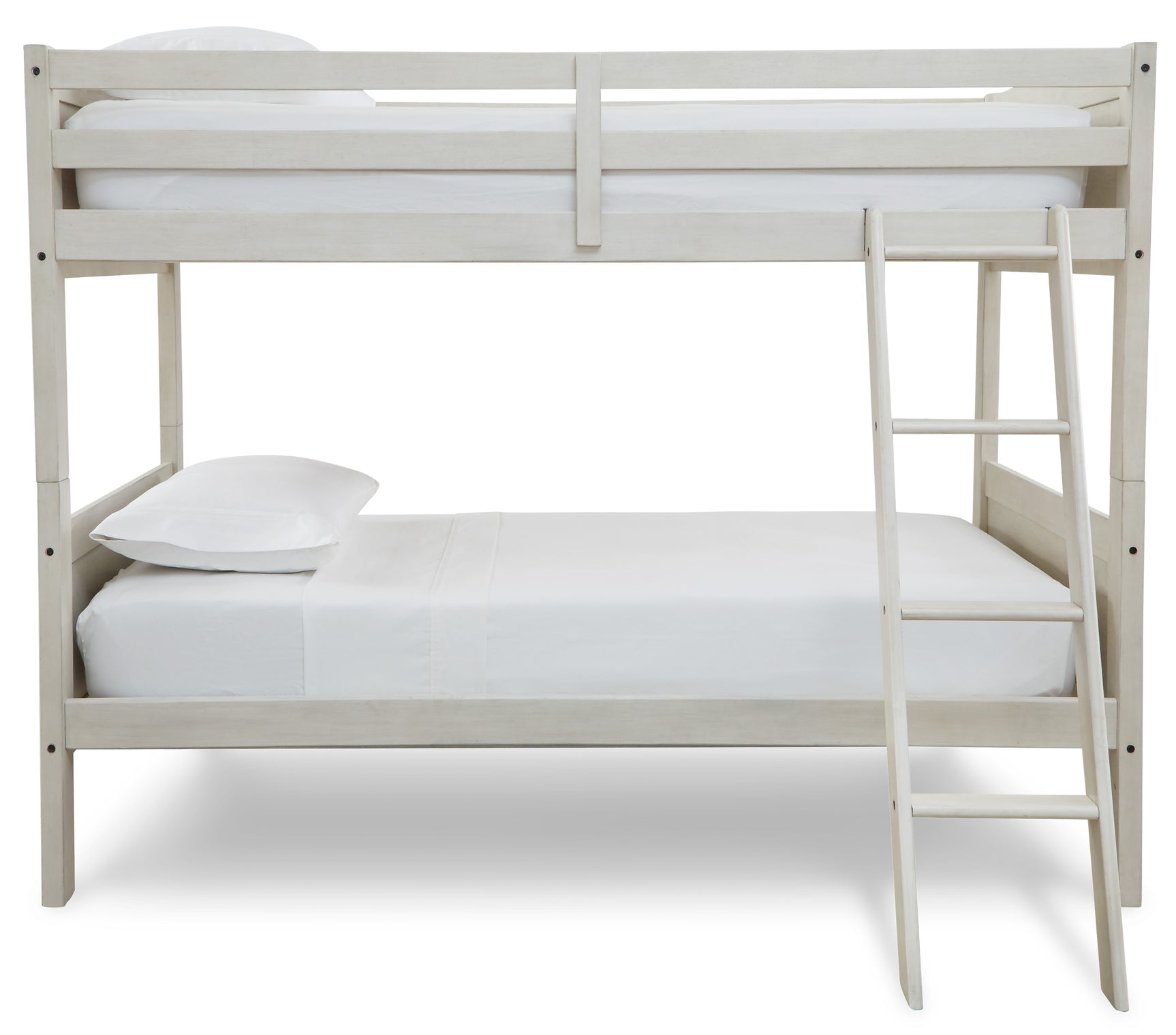 Robbinsdale Antique White Twin/Twin Bunk Bed w/ Ladder - Ornate Home