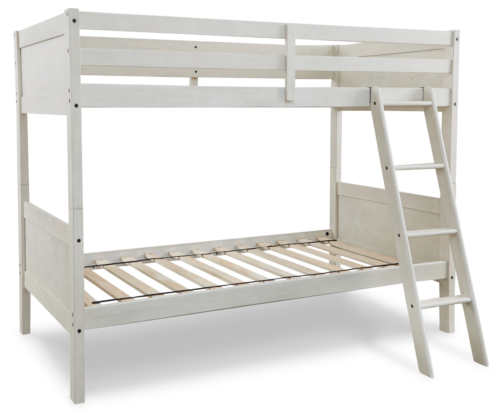 Robbinsdale Antique White Twin/Twin Bunk Bed w/ Ladder - Ornate Home