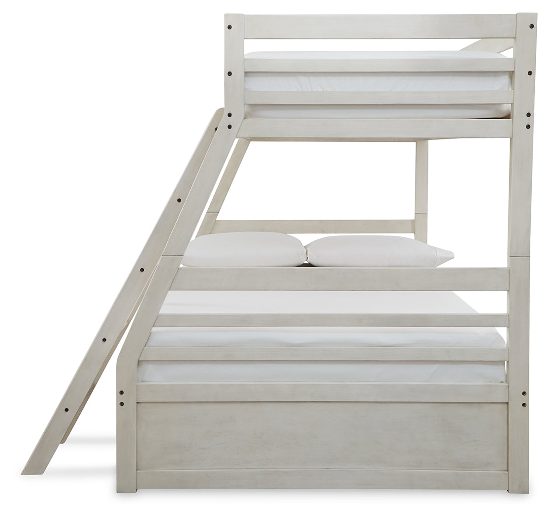 Robbinsdale Antique White Twin over Full Bunk Bed with Storage (Online Special Price) - Ornate Home