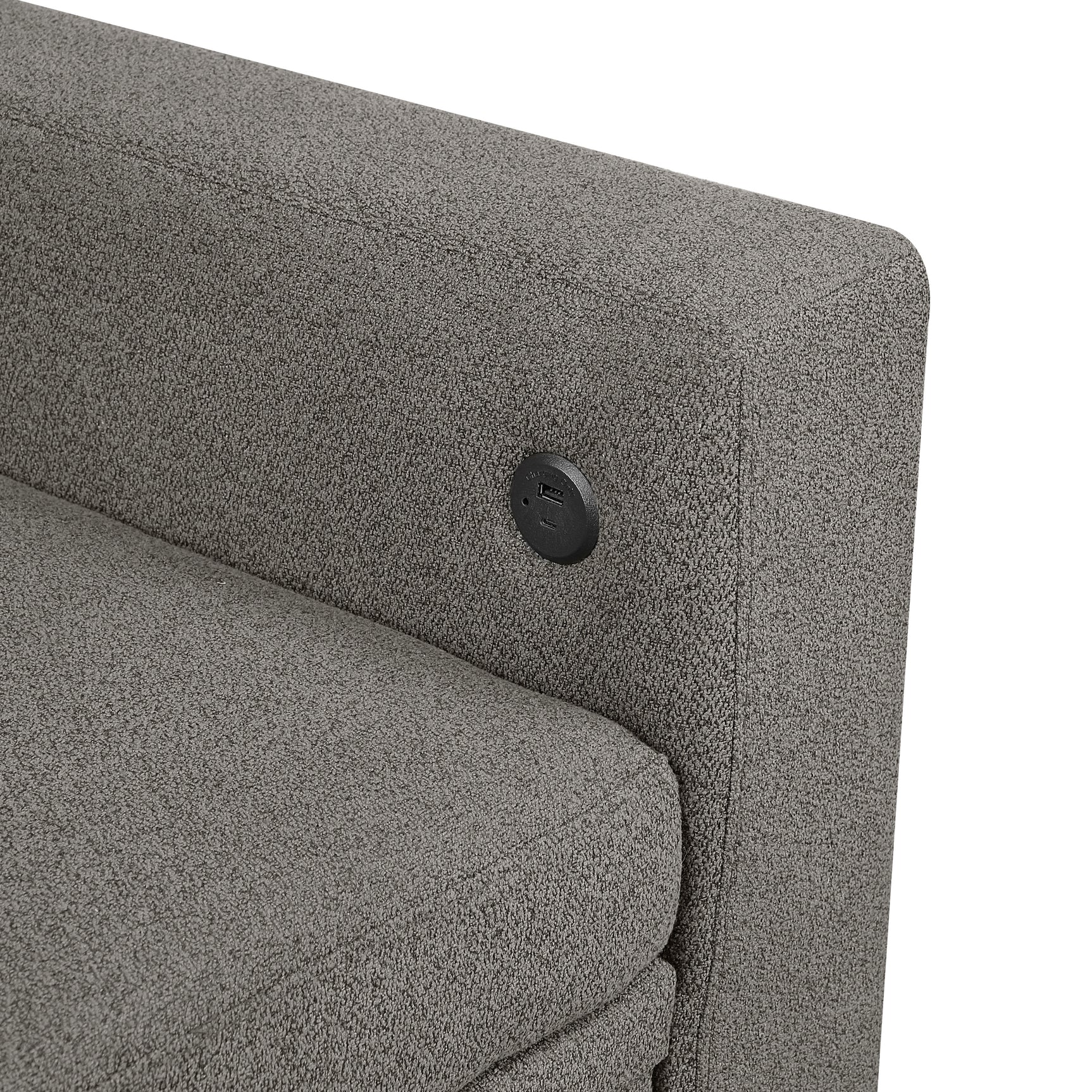 Robinson Dark Brown Pull-Out Loveseat with Storage Shelves and USB Charging Ports - Ornate Home