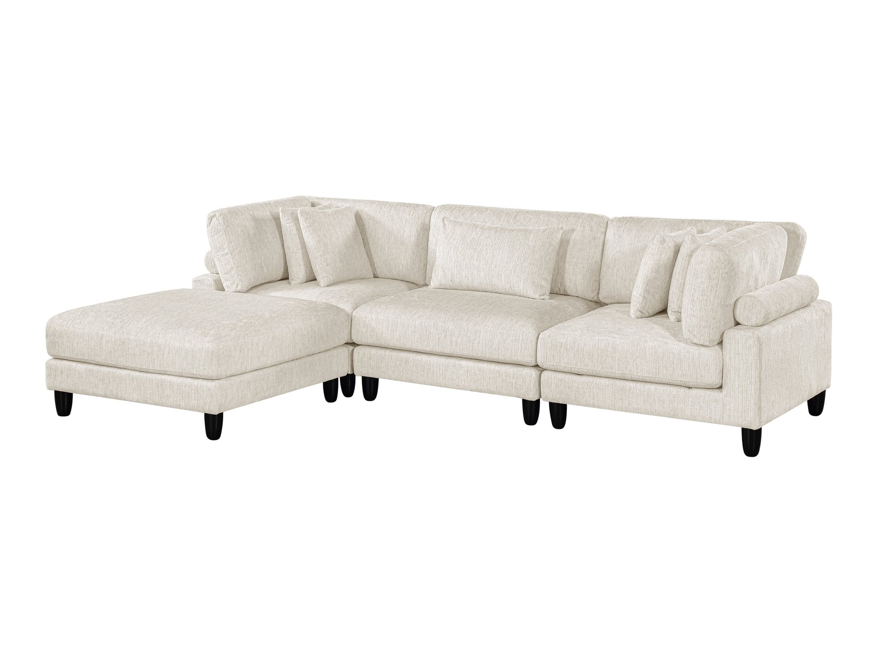Robstown Beige 4-Piece Modular Sectional w/ Ottoman - Ornate Home