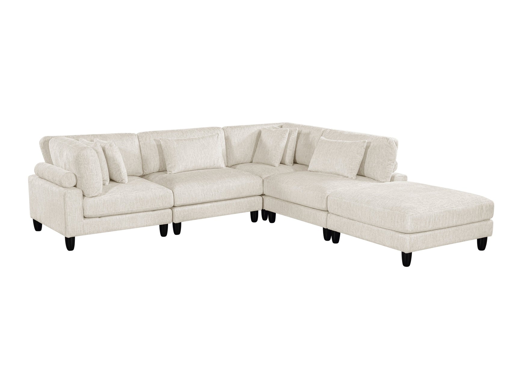 Robstown Beige 5-Piece Modular Sectional w/ Ottoman - Ornate Home