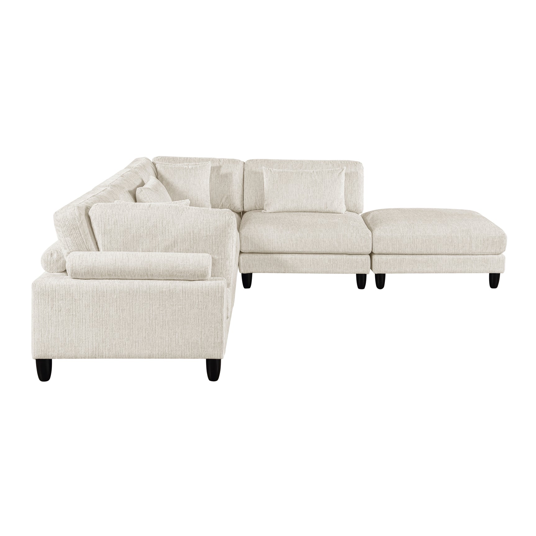 Robstown Beige 5-Piece Modular Sectional w/ Ottoman - Ornate Home