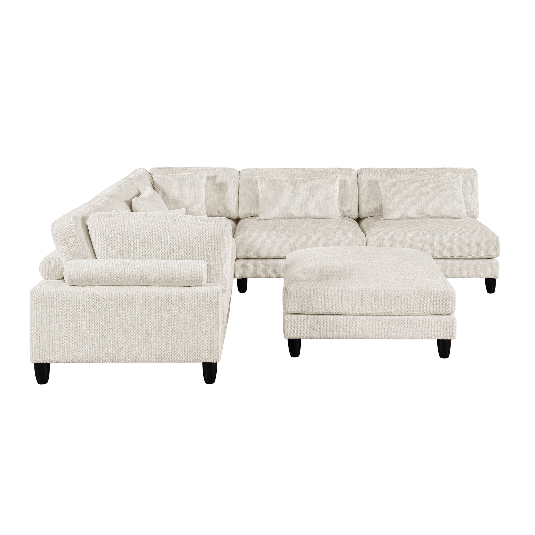 Robstown Beige 6-Piece Modular Sectional w/ Ottoman - Ornate Home