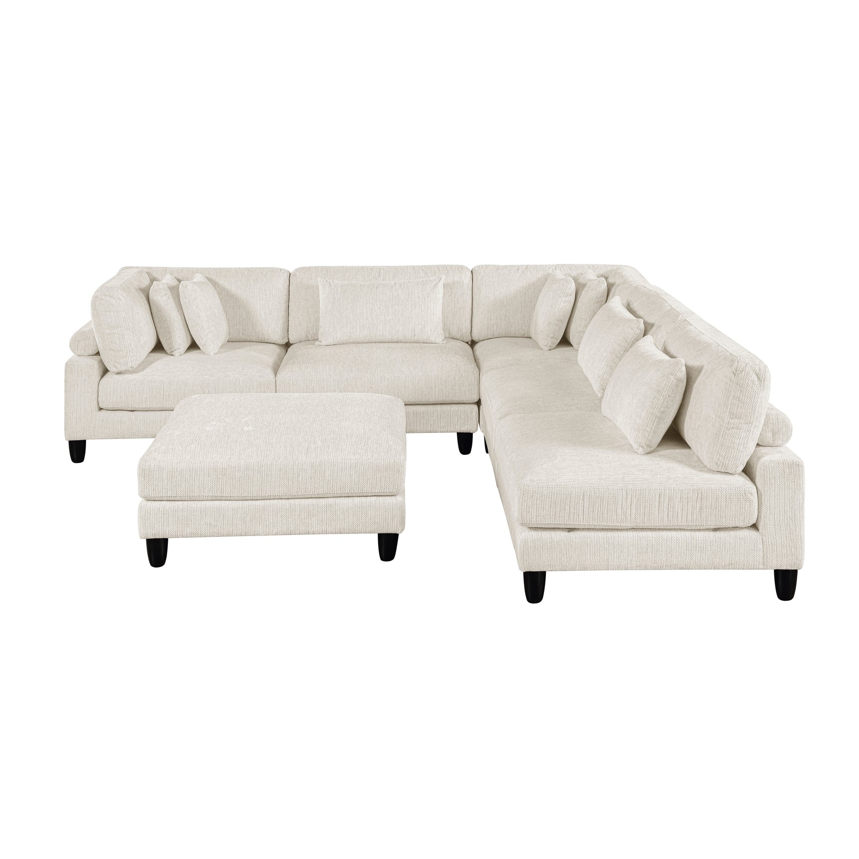Robstown Beige 6-Piece Modular Sectional w/ Ottoman - Ornate Home
