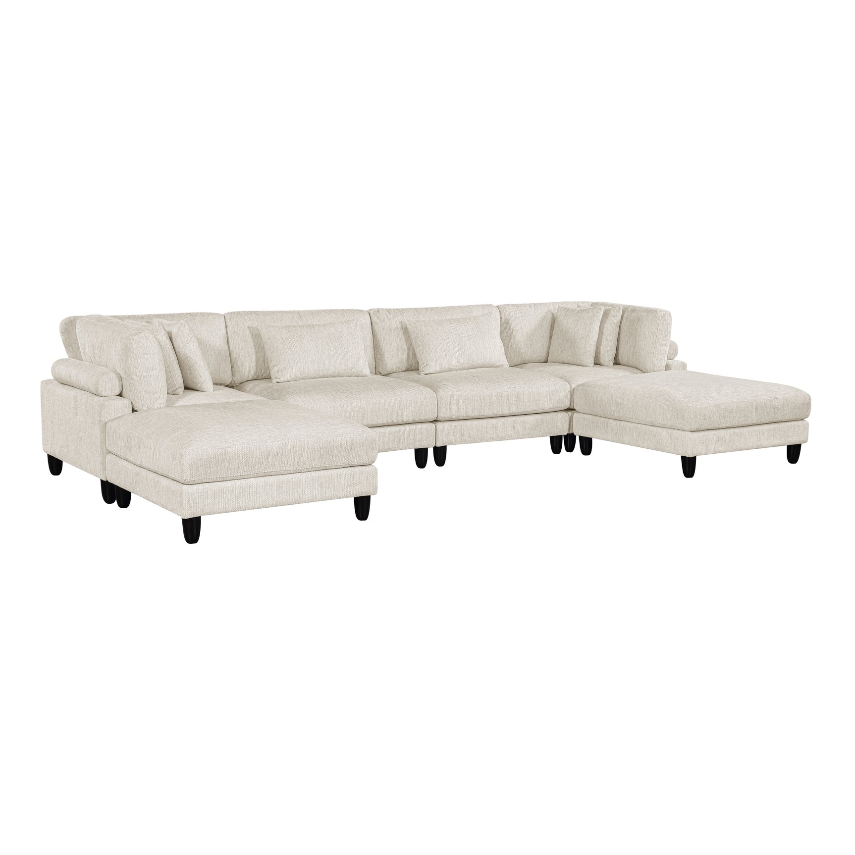Robstown Beige 6-Piece Modular Sectional w/ Ottomans - Ornate Home