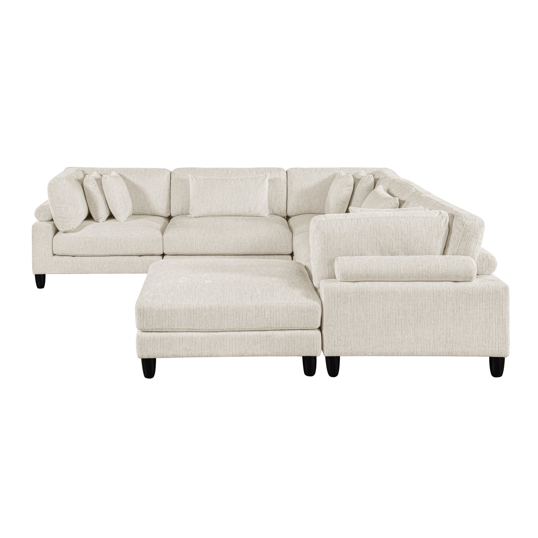 Robstown Beige 6-Piece Modular Sectional with Ottoman - Ornate Home