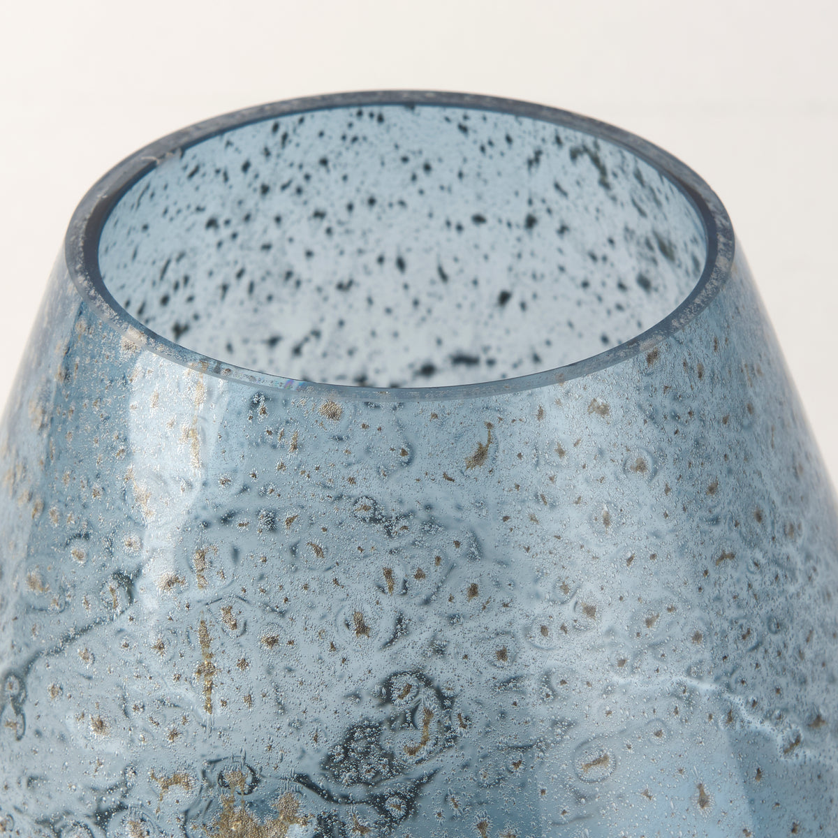 Robyn Blue Short Glass Vase - Ornate Home