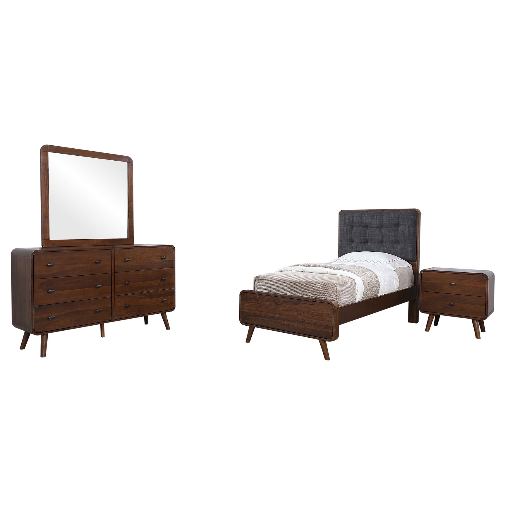 Robyn Dark Walnut 4-piece Twin Bedroom Set - Ornate Home