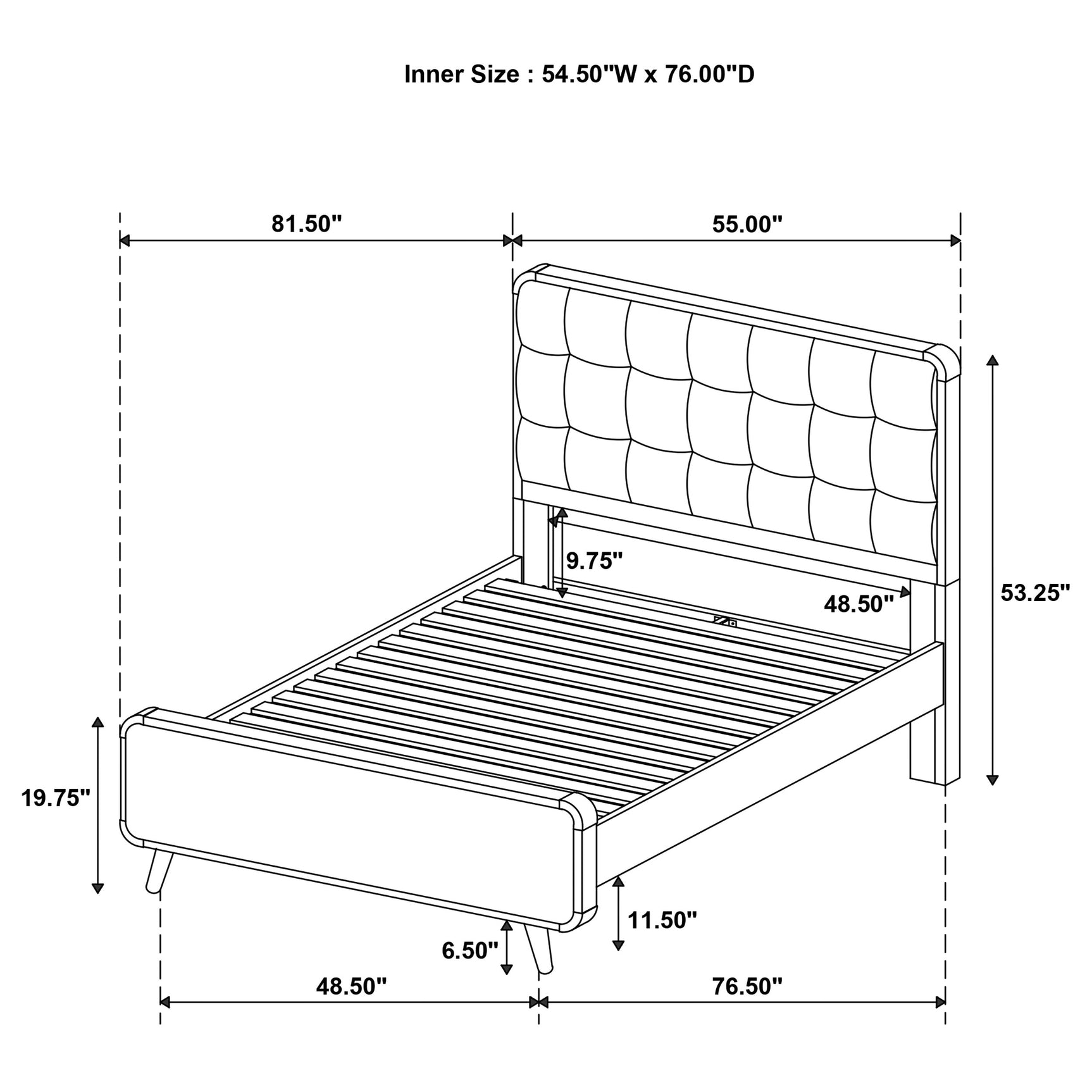 Robyn Dark Walnut Wood Full Platform Bed - Ornate Home