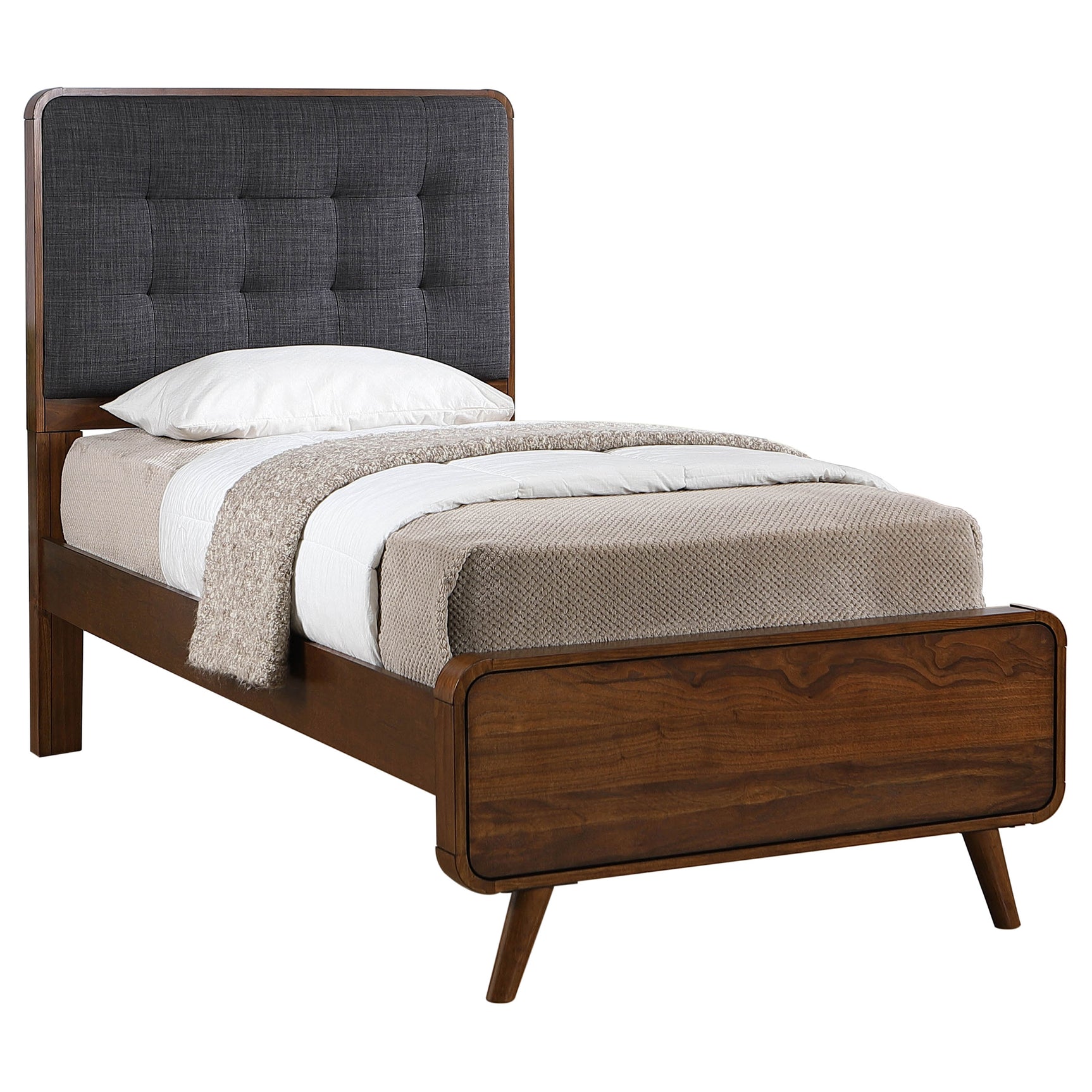 Robyn Dark Walnut Wood Twin Platform Bed - Ornate Home