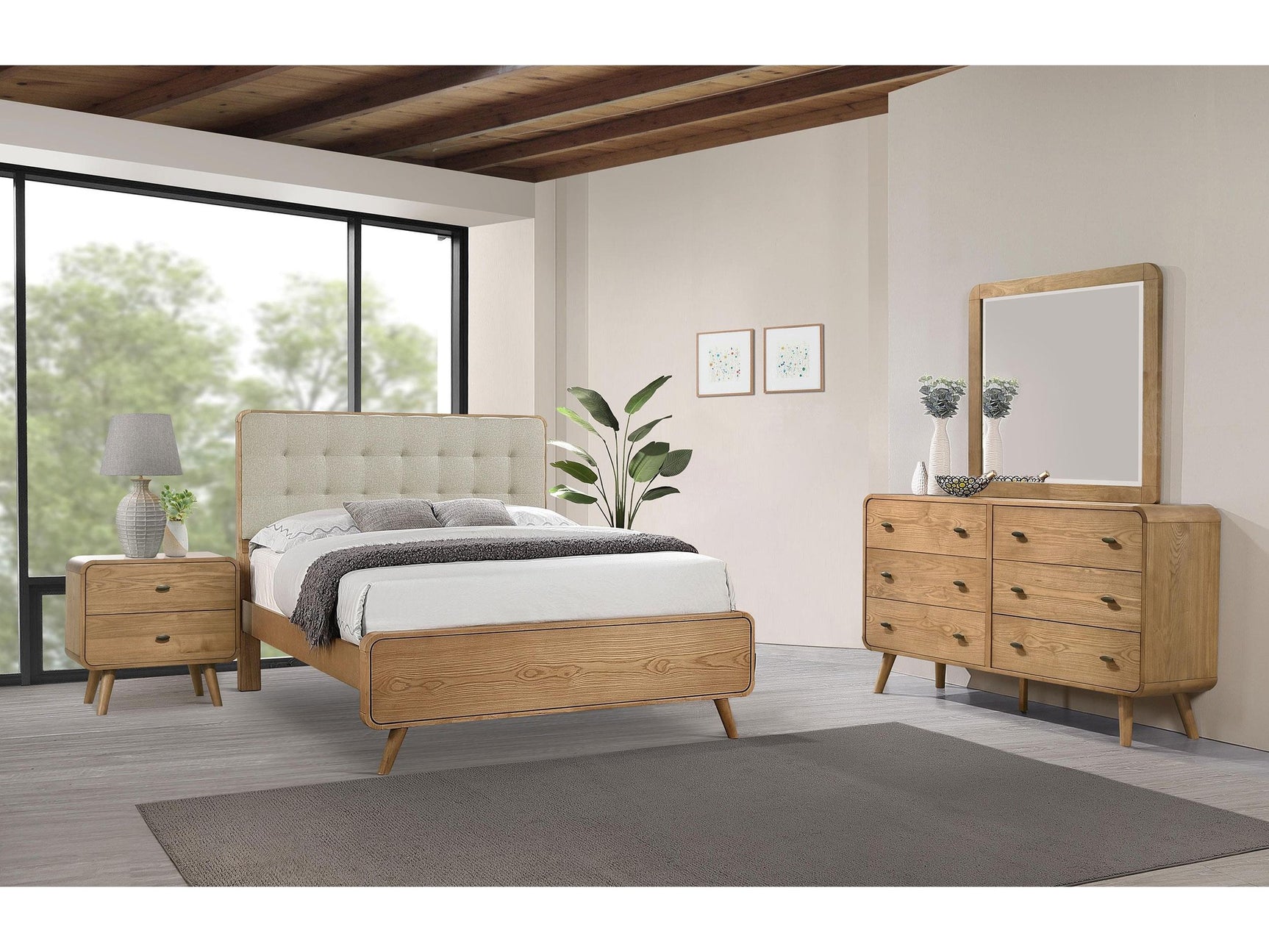 Robyn Light Ash 4-piece California King Bedroom Set - Ornate Home