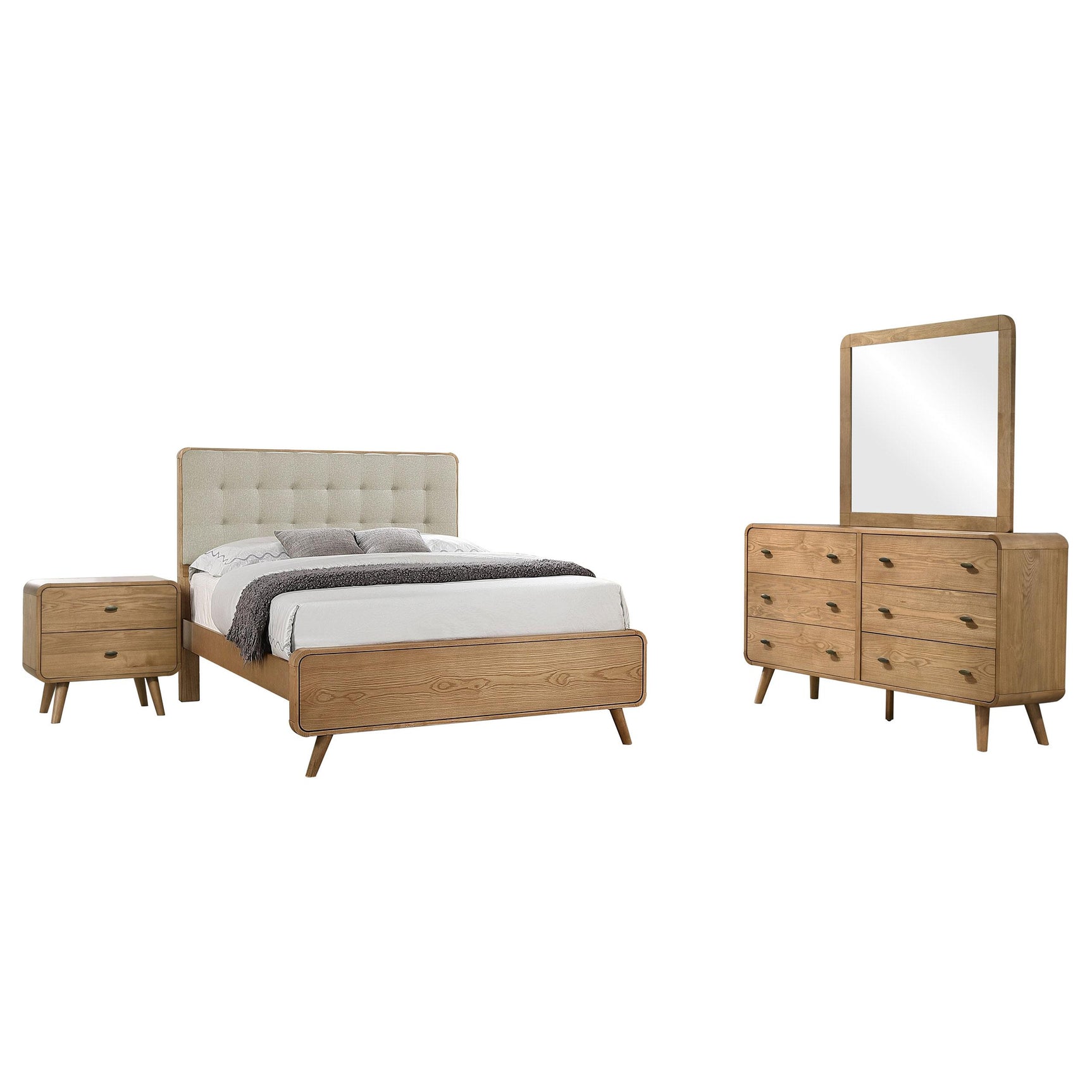 Robyn Light Ash 4-piece Eastern King Bedroom Set - Ornate Home
